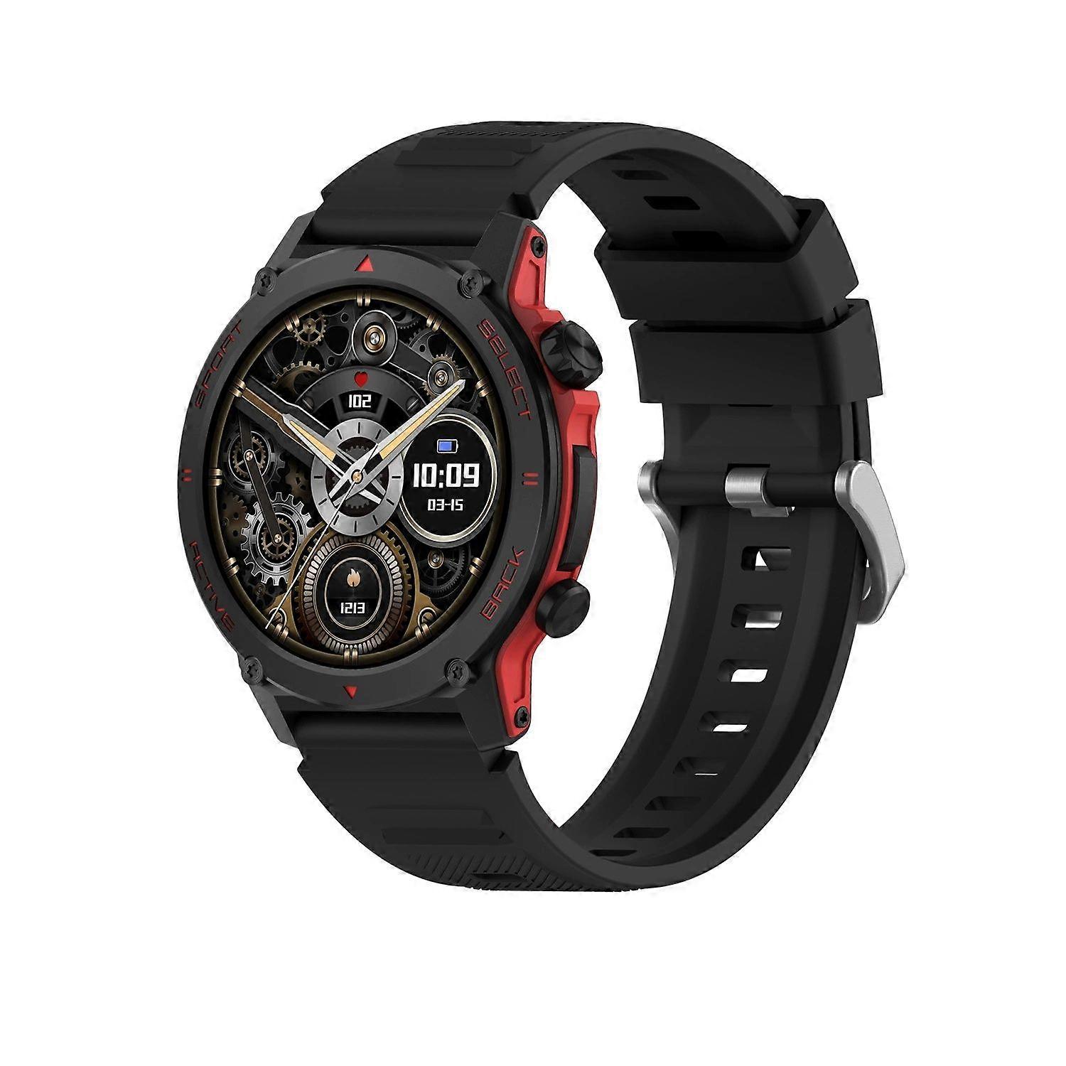 Smart Watch 1.43 Inch Round AMOLED GPS Tracking 110+ Sports Modes IP68 Waterproof For iOS Android(Black)