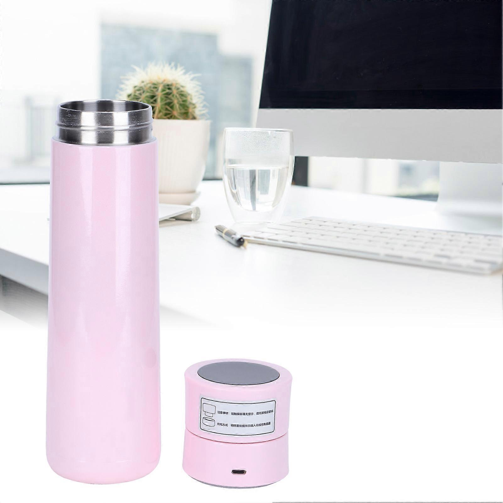 Smart Water Bottle 380ML Touch Temp Display 21x6cm Pink