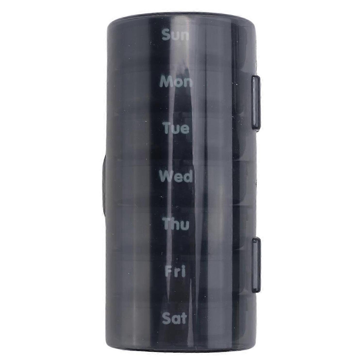 Daily Pill Organizer (Twice-a-Day) - Weekly AM/PM Pill Box(Black Box)