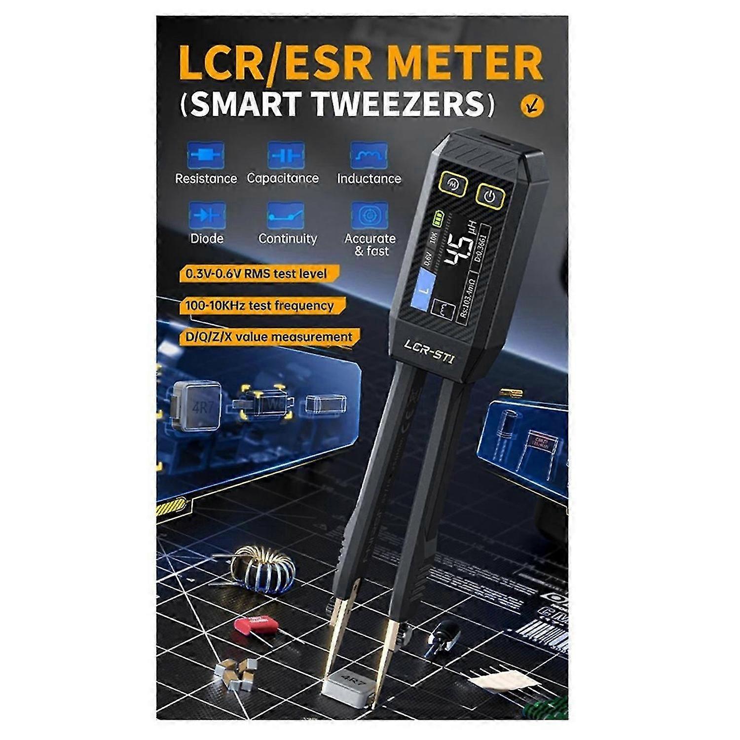 FNIRSI LCR-ST1 Mini Smart Tweezer LCR SMD ESR Tester