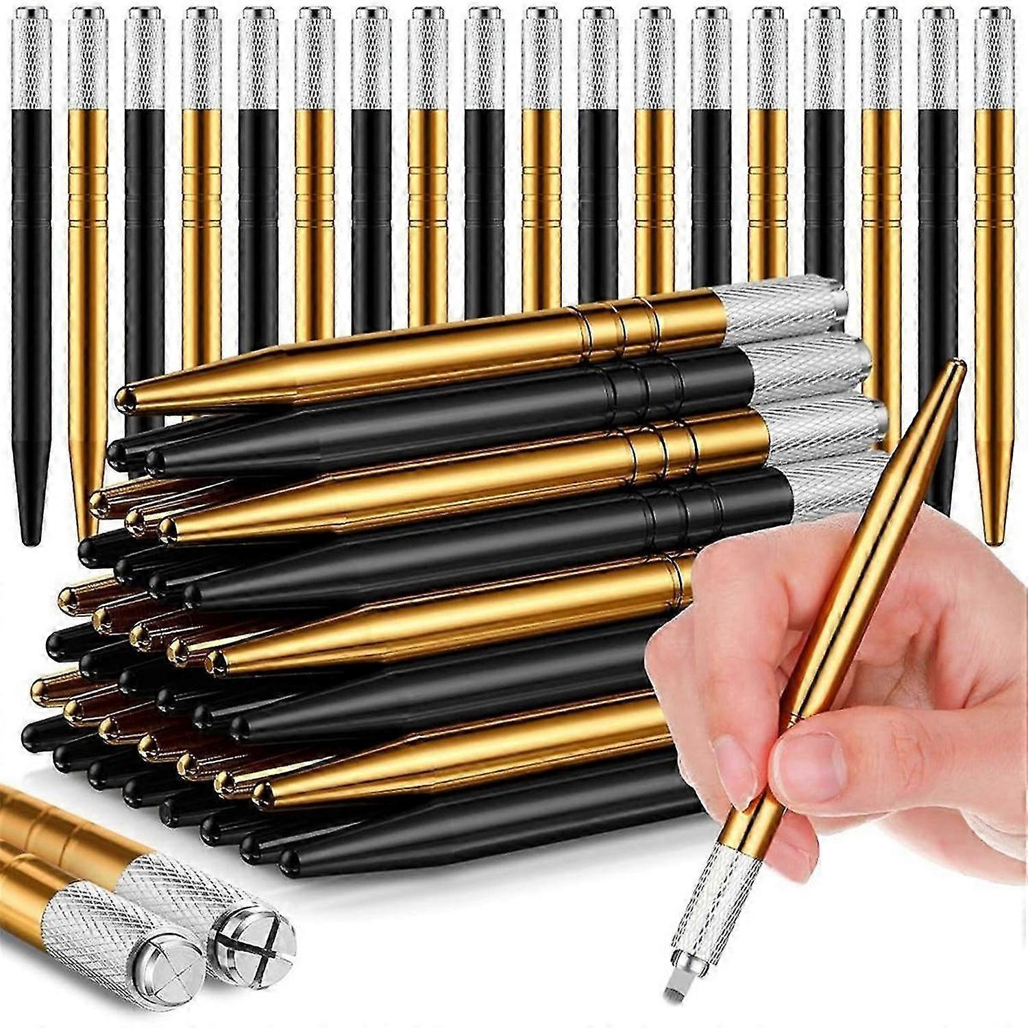 50 Count Microblading Pens Manual Eyebrow Pencils Microblading Supplies Aluminum Microblading Hand Tools for Cosmetics B