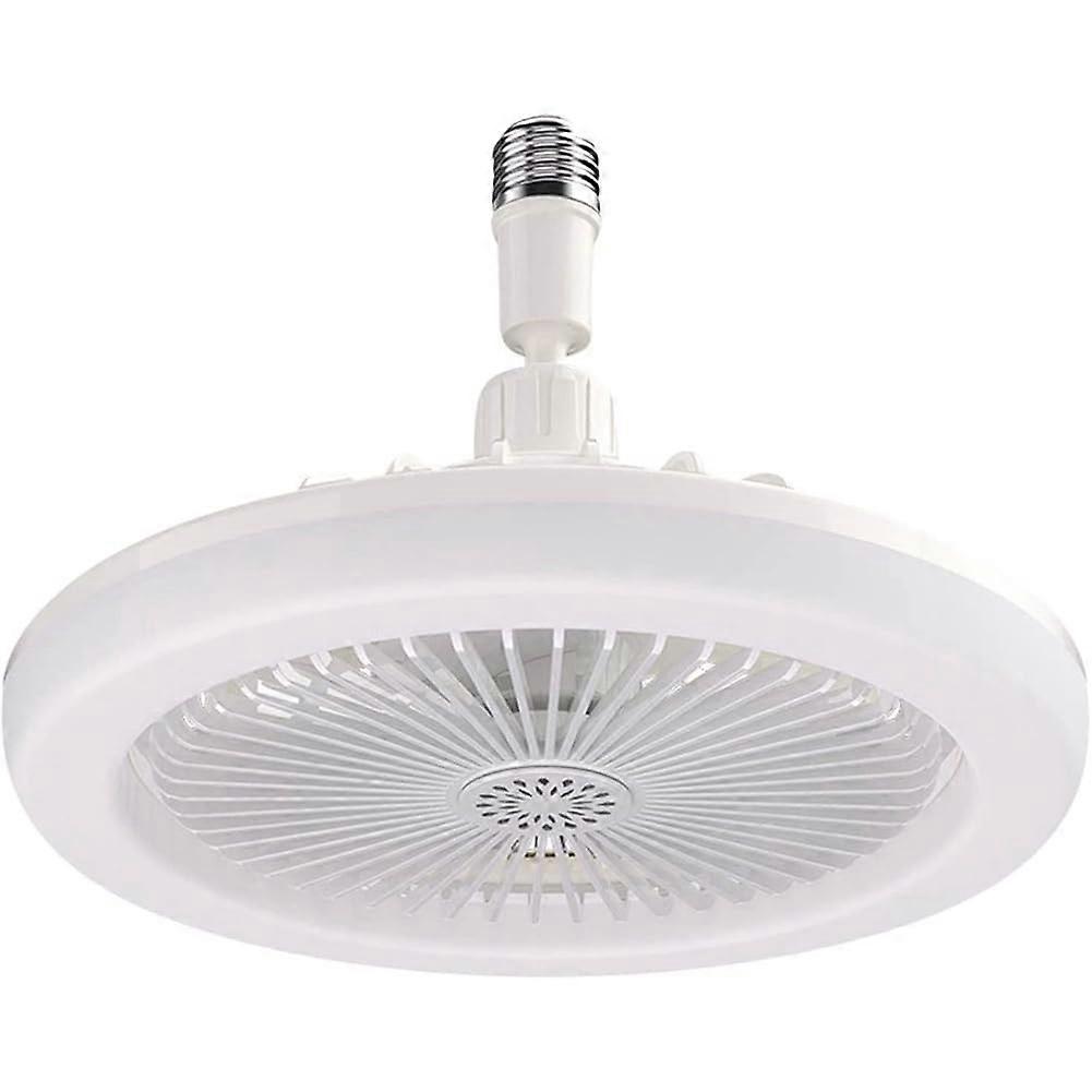 E27 Ceiling Fan With Lights Enclosed Low Profile Hidden Gimbal Lamp Holder Socket White