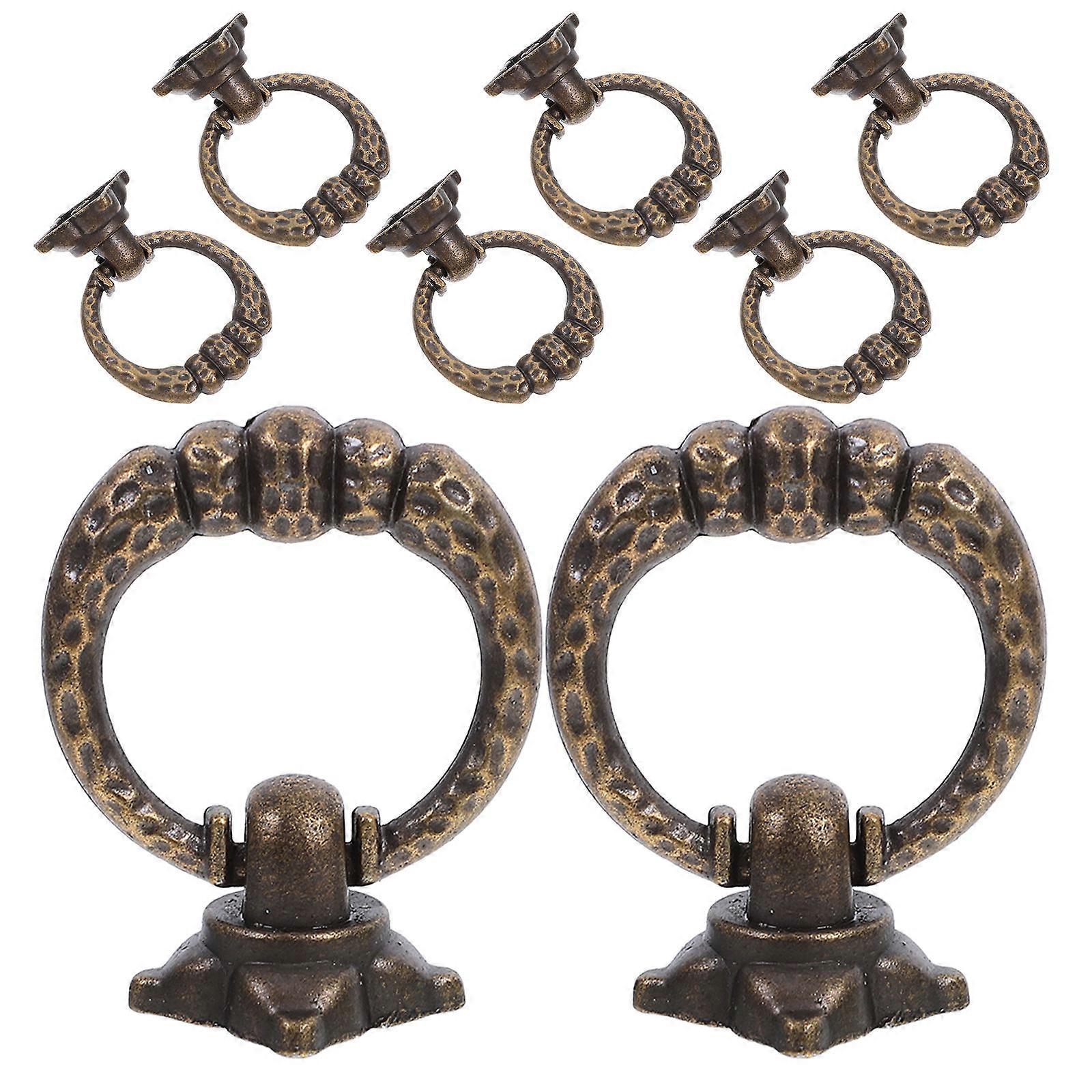 Golden Round Jewelry Box Pull Handle for Cabinet in 8Pcs Set