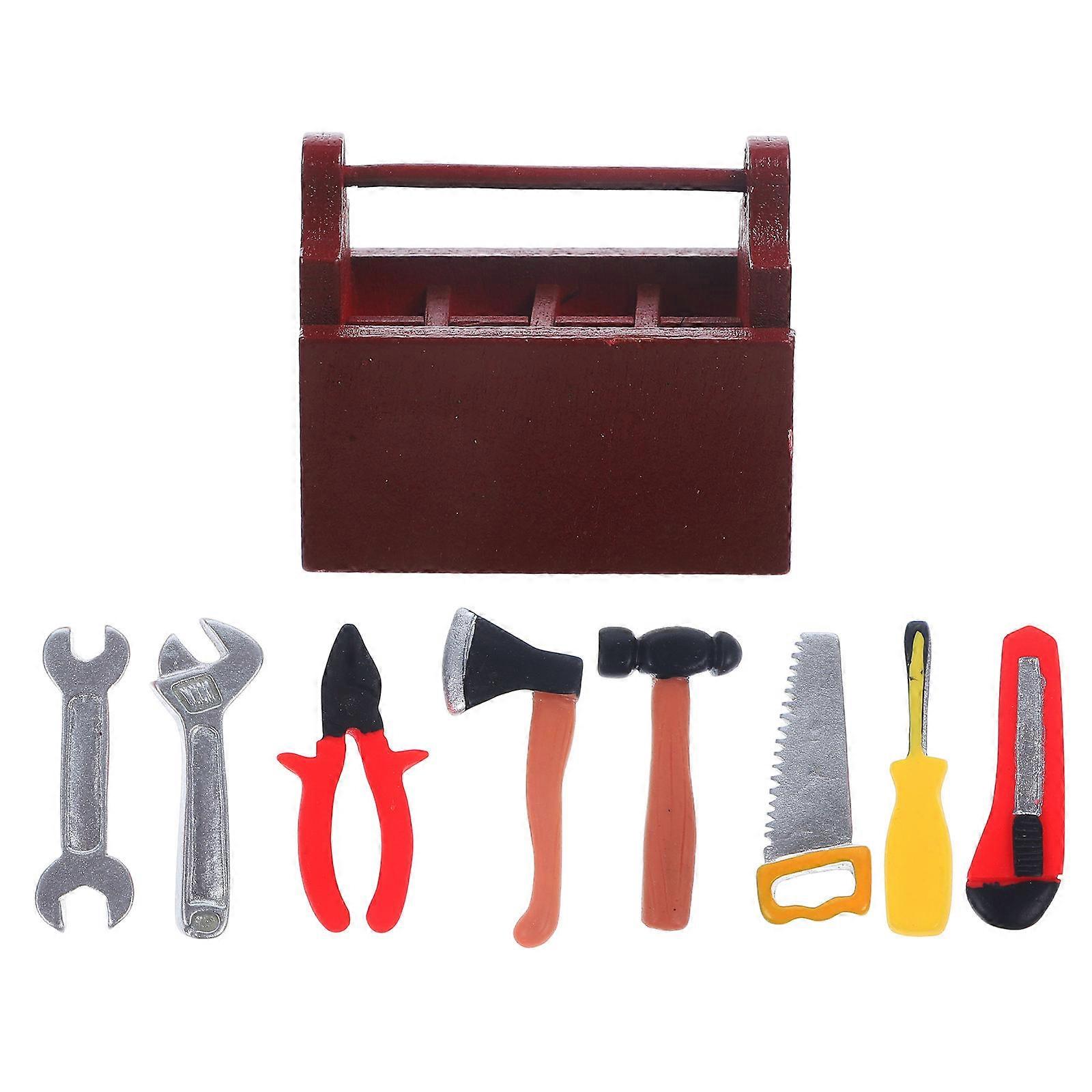 Dollhouse Mini Tools Miniature Tools for Decor 3Sets with Toolbox