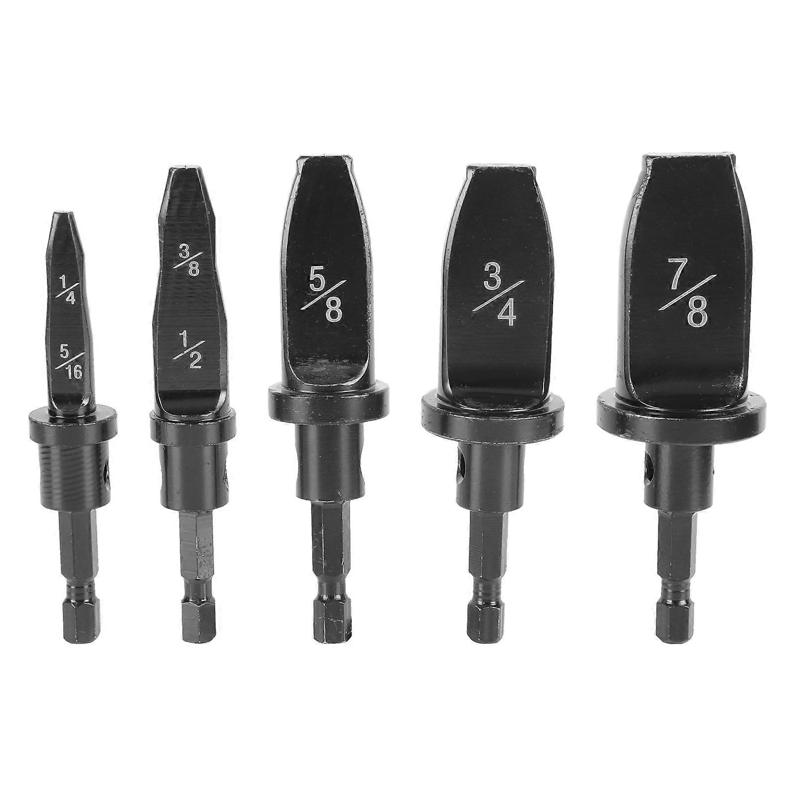 Black Manual Copper Pipe Expander Drill Bit Set for Air Conditioner 5Pcs