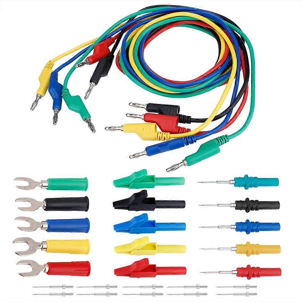 Kit de cordons de test banane vers fiche banane 4 mm pour multimètre, pince crocodile et sonde type U (P1036B)