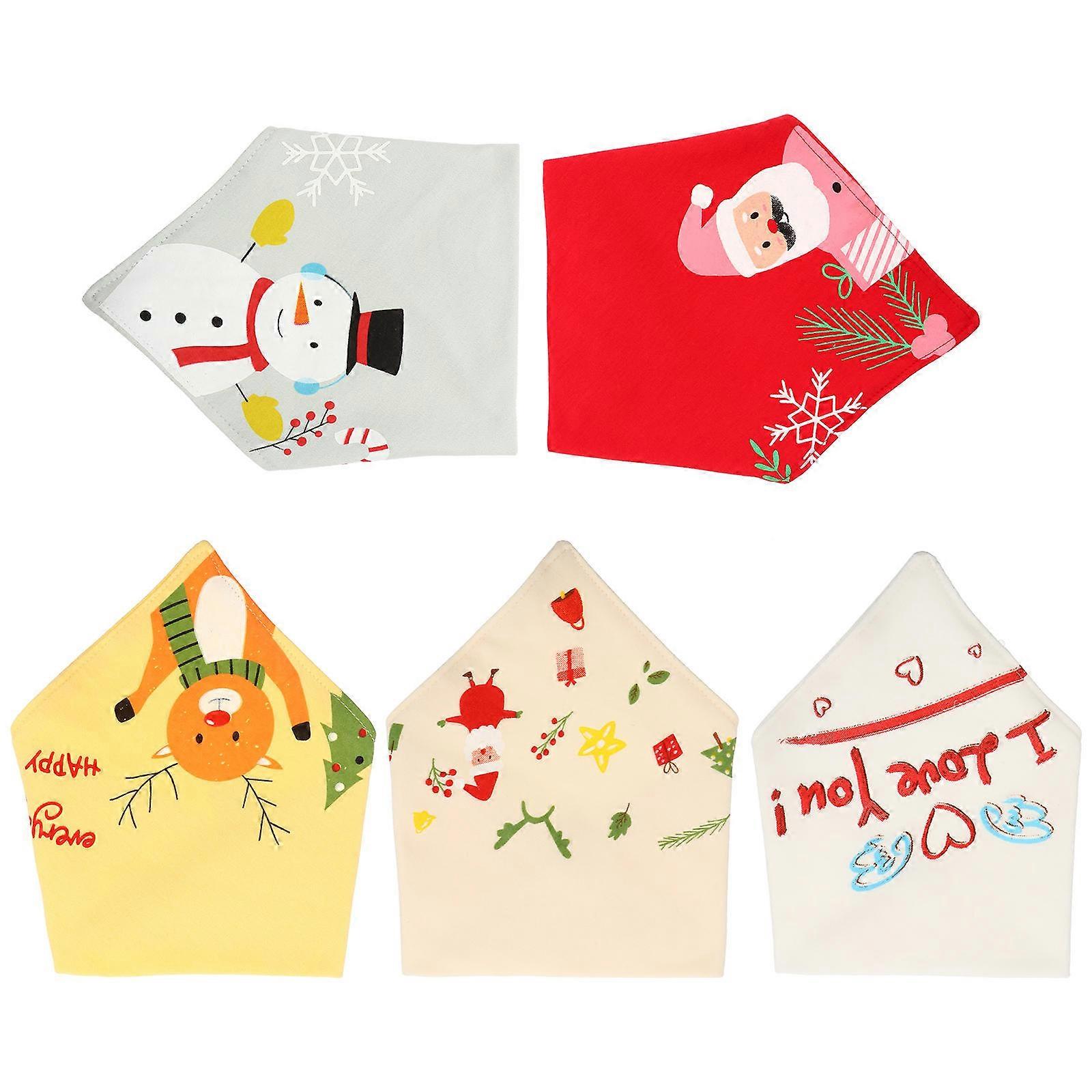 Assorted Bib Cotton Feeding Bib 5Pcs Reusable Protector