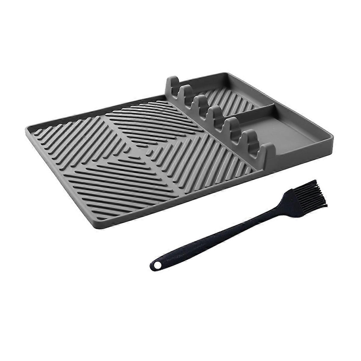 Silicone Grill Mat, Silicone Bakeware Tool Mat, Spatula Mat,Gray