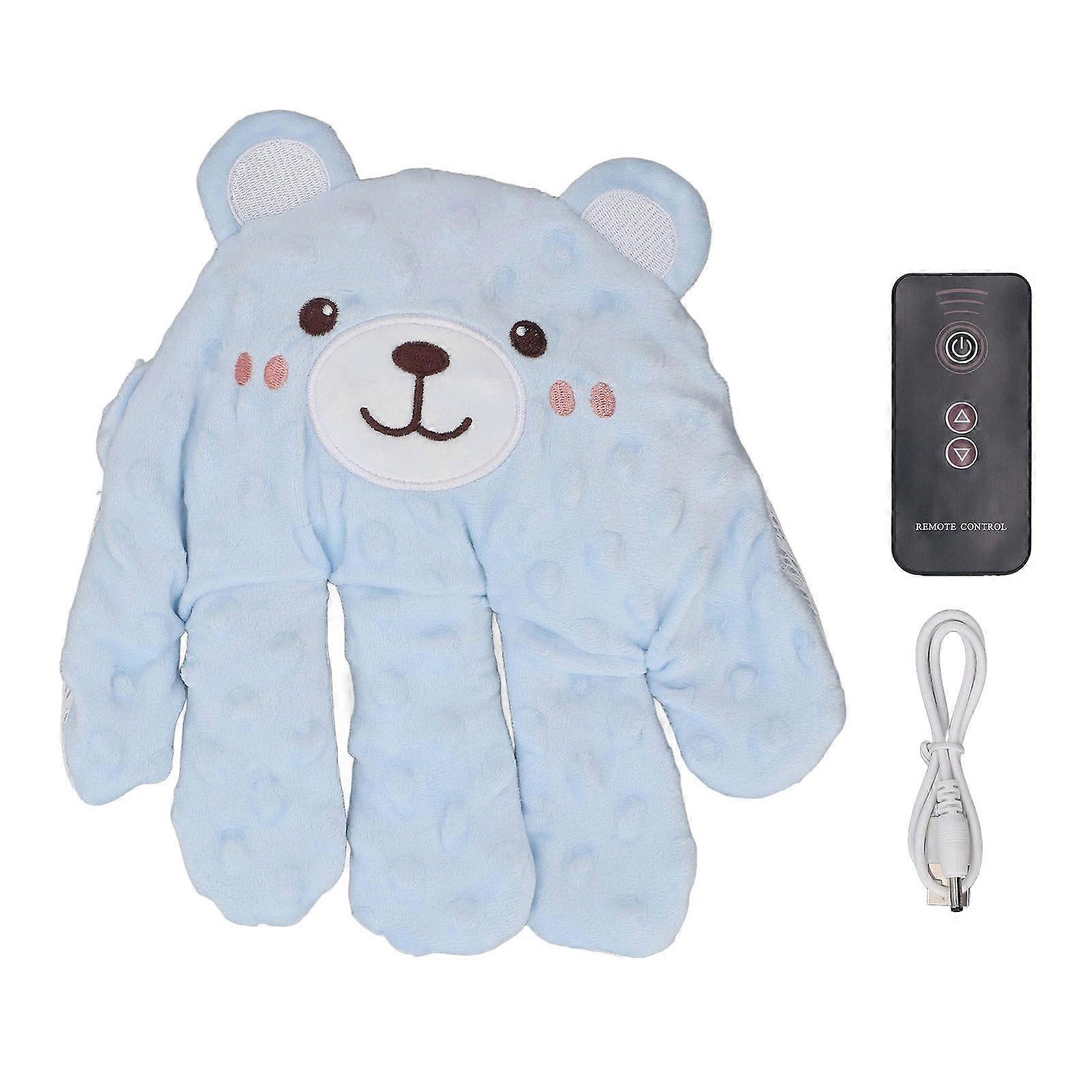 Baby Soothing Palm Baby Patter for Sleep Bean Dots Fabric Soothing Music Electric Hand Pillow Baby Patting Toy with Remote Control Blue
