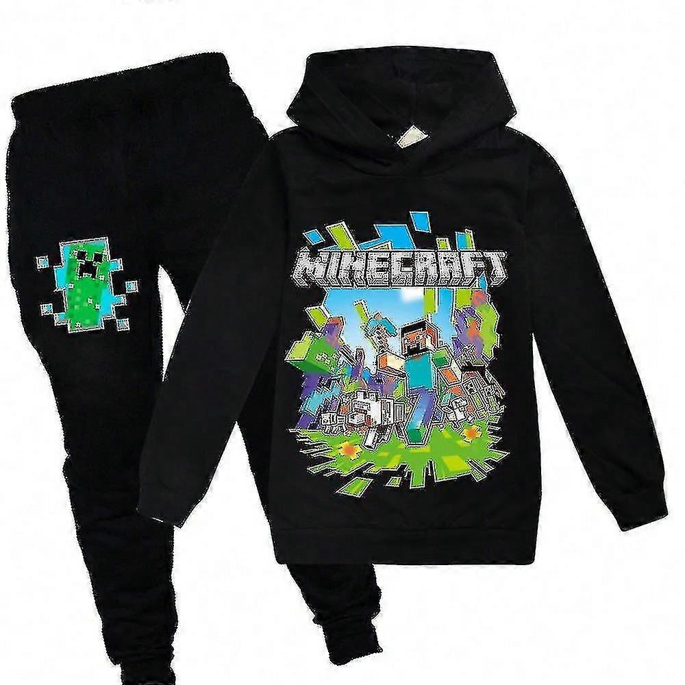 Kid Minecraft Game Hooded Survêtement Unisexe Sport Hoodie Pant Outfit Set