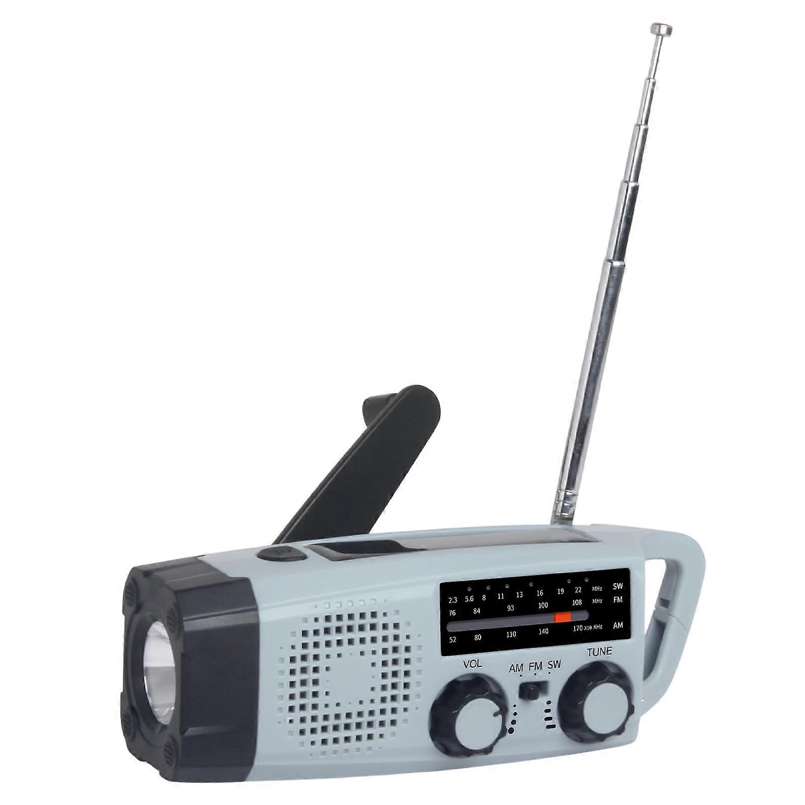 Solar Emergency Radio Hand Crank AM/FM NOAA Weather Radio With LED Flashlight USB Phone Charger