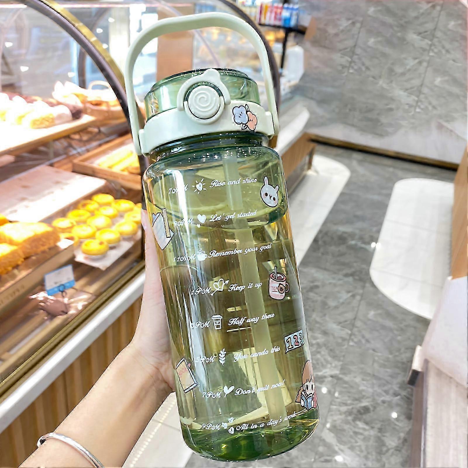 Bottle 2 Drinking Methods PC PP Material Clear Scale Portable Matte Large Water Jug with Straw for Fitness 2025