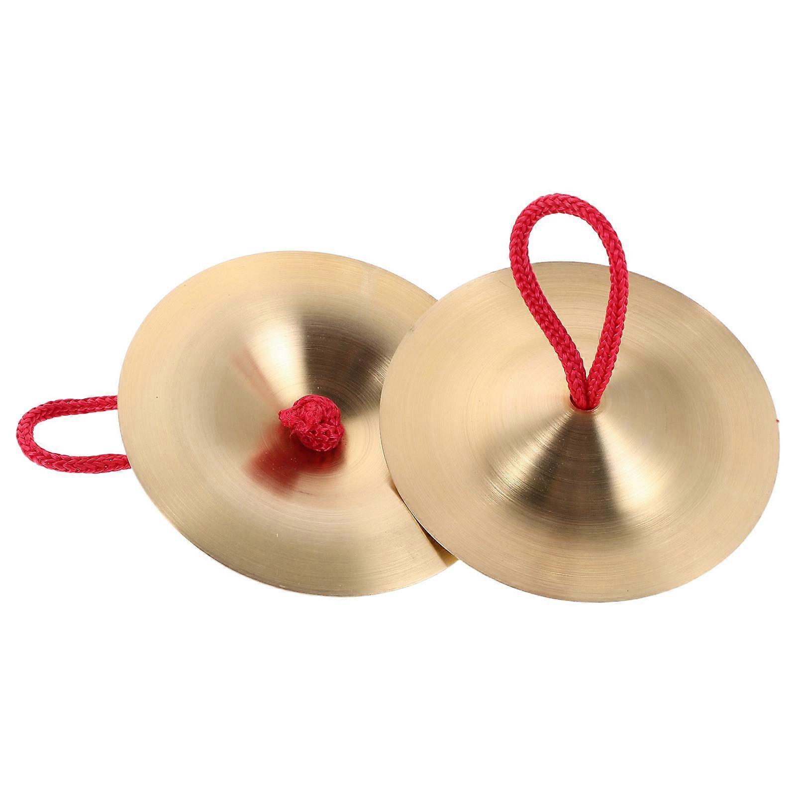 Copper Percussion Gong Finger Cymbals Percussion Instrument 2Pcs for Team Collaboration