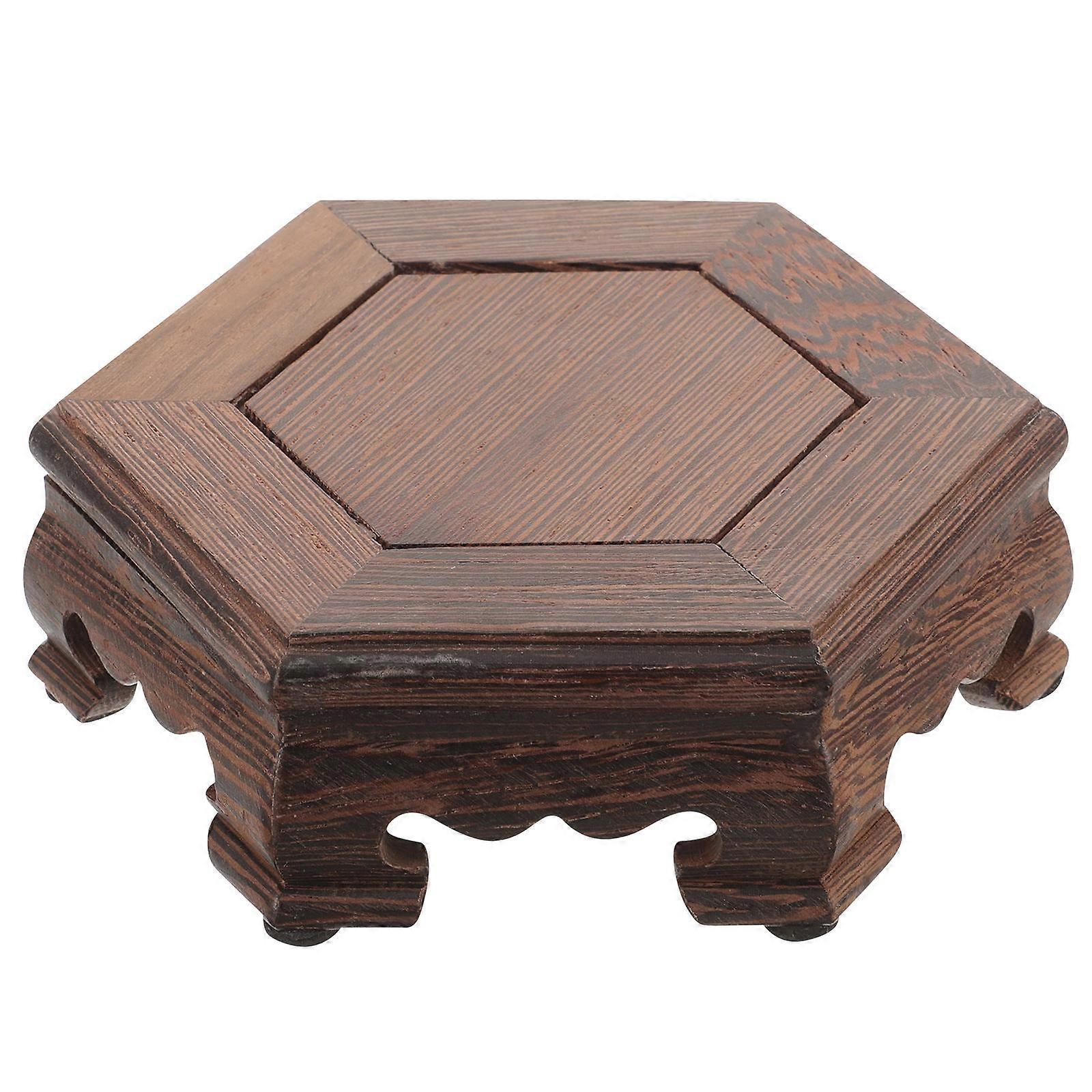 Brown Wooden Display Stand for Vase and Plant Display 5Pcs Set