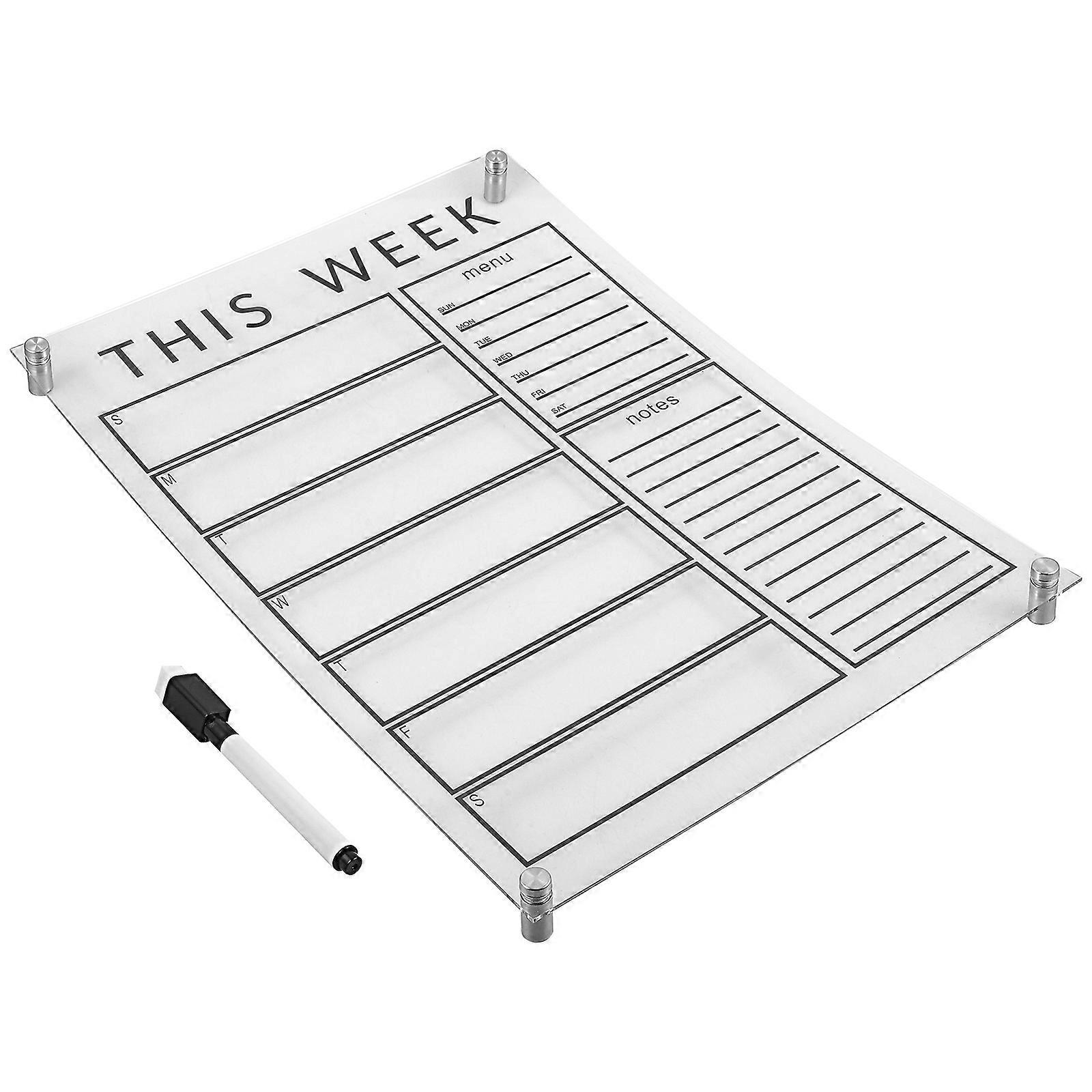 Erasable Weekly Message Board for Home 4Sets Clear Acrylic Memo Board