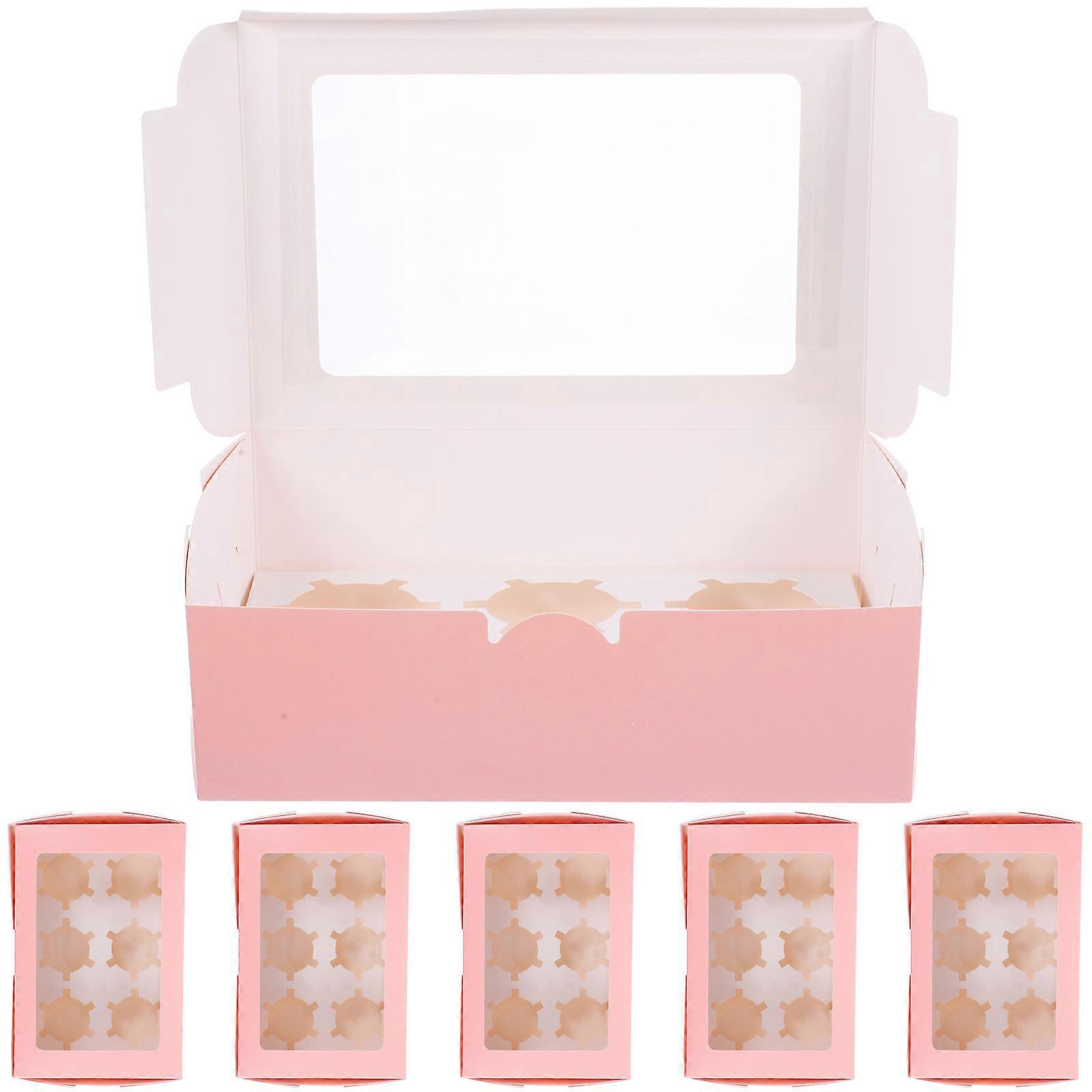6Pcs Paper Bakery Boxes For Cake Packaging Perfect For Birthday Party And Wedding Portable 24X15.5X7.5CM