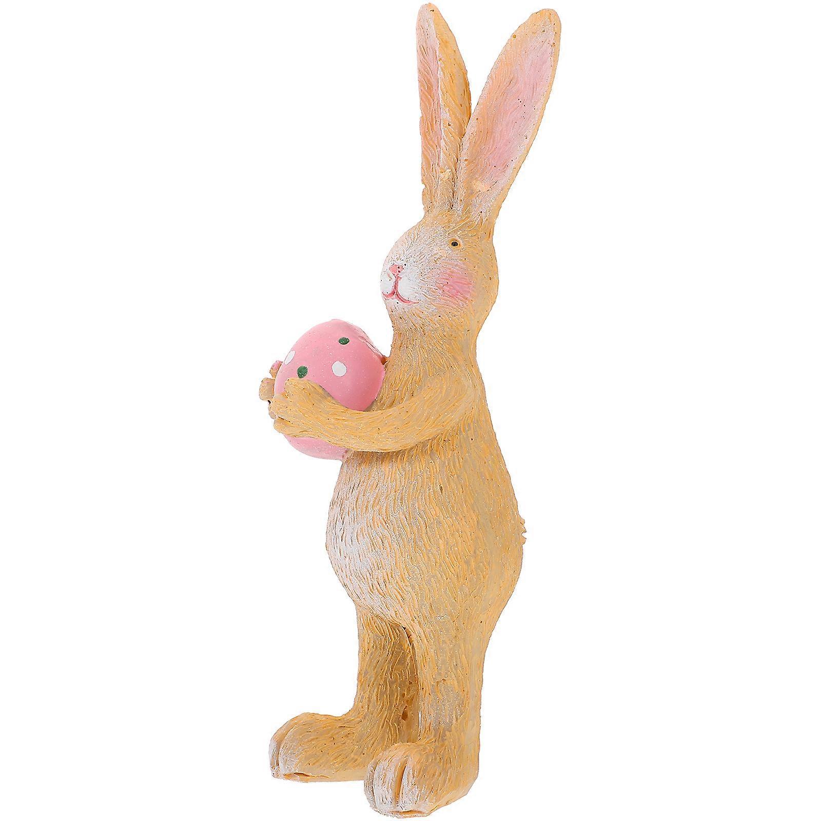 Easter Rabbit Figurines Resin Bunny Statue for Festive Decor 4Pcs