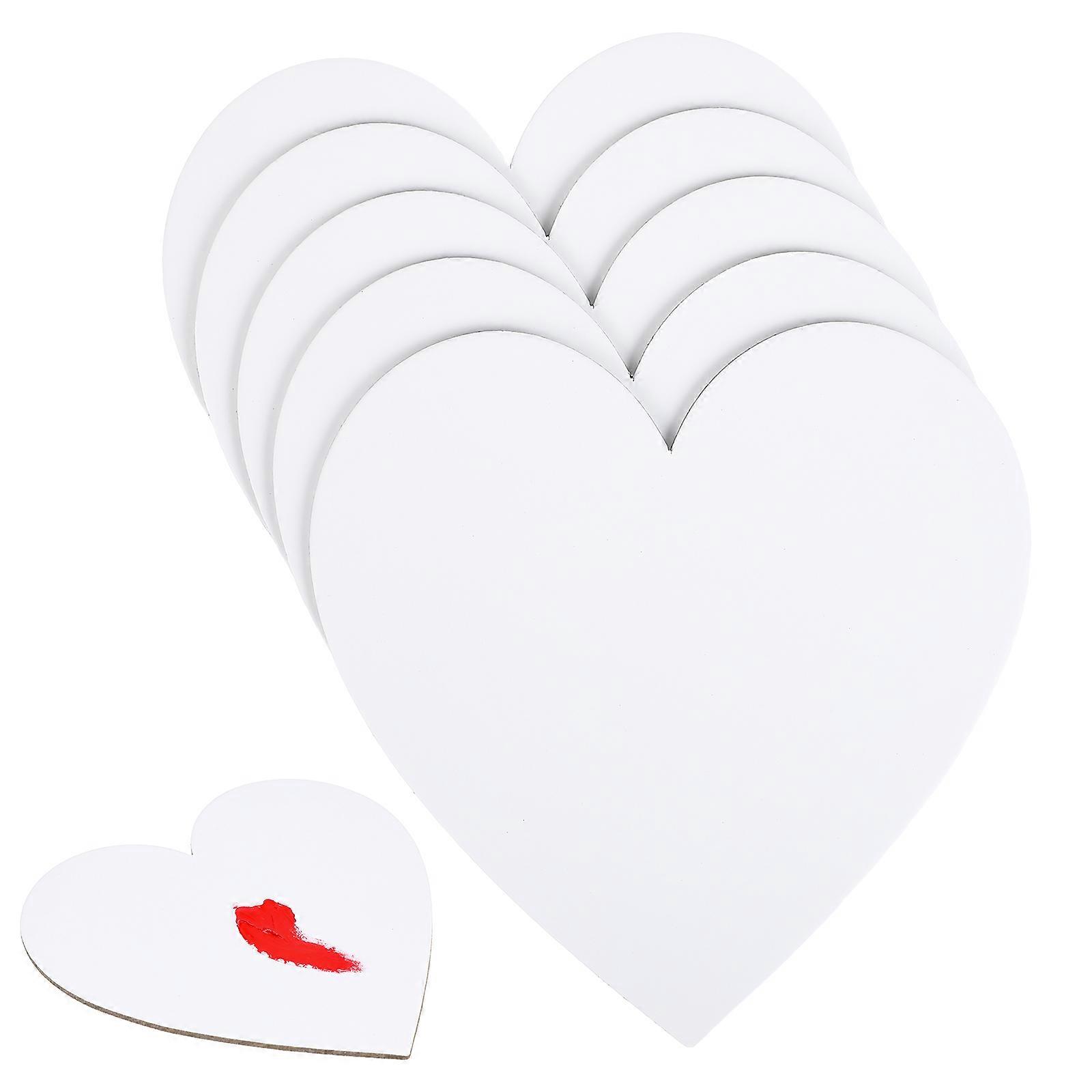 Artist Paper Board Heart Shape 15 Pcs Perfect For DIY Painting Ideal For Students And Hobbyists Convenient White