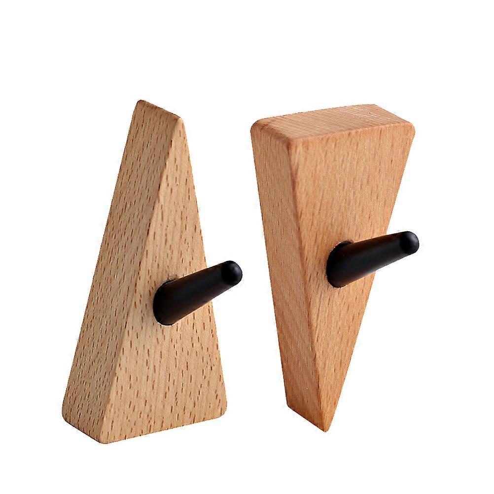 Back Door Hook Beech Adhesive Clothes Hanger for Storage 6Pcs