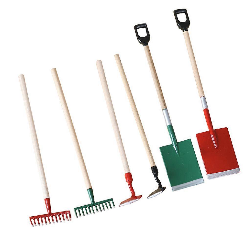 Miniature Farm Tools Doll House Props for 6Sets Simulation Kit