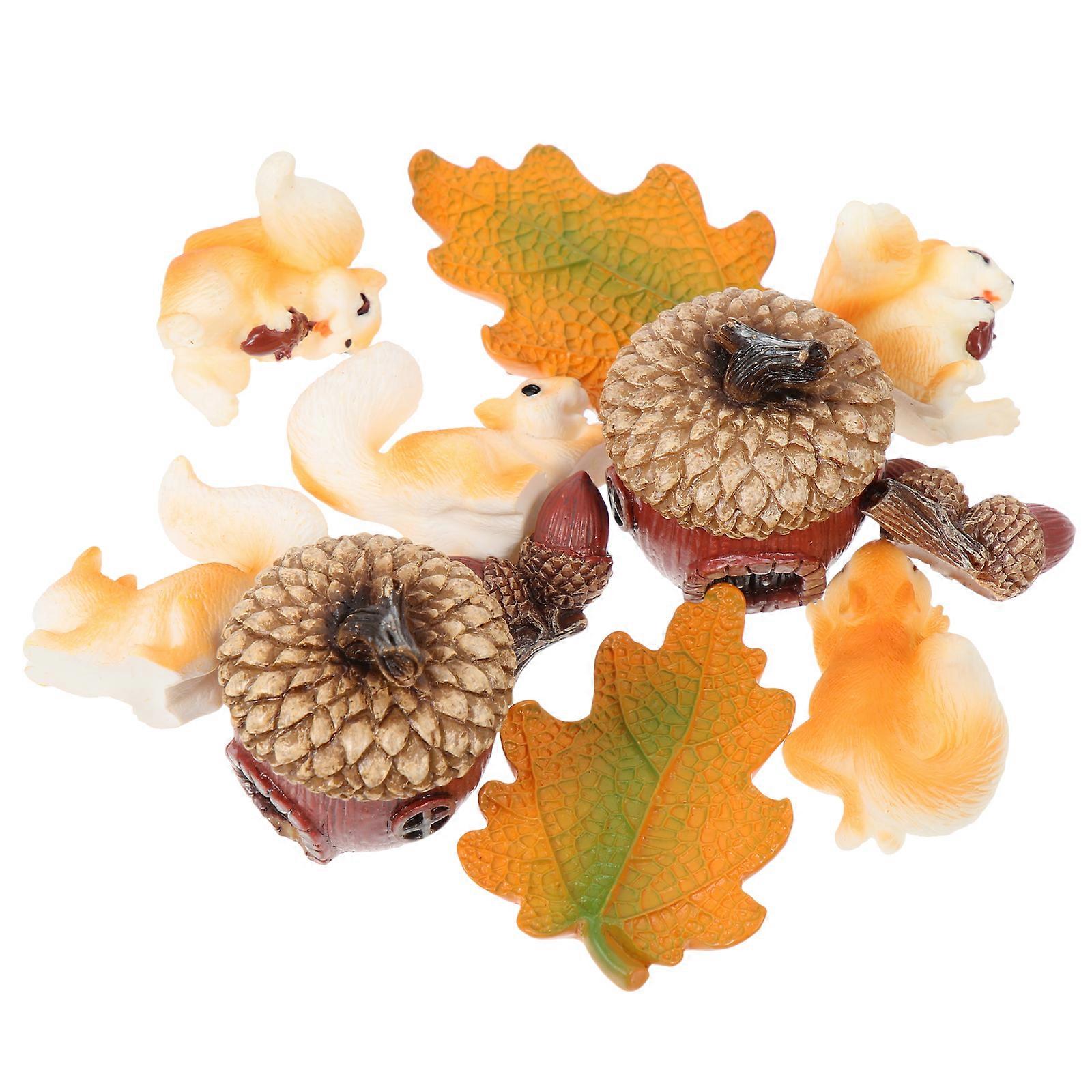 Squirrel Themed Figurine Mini Resin Decoration for Crafts 24Pcs Set