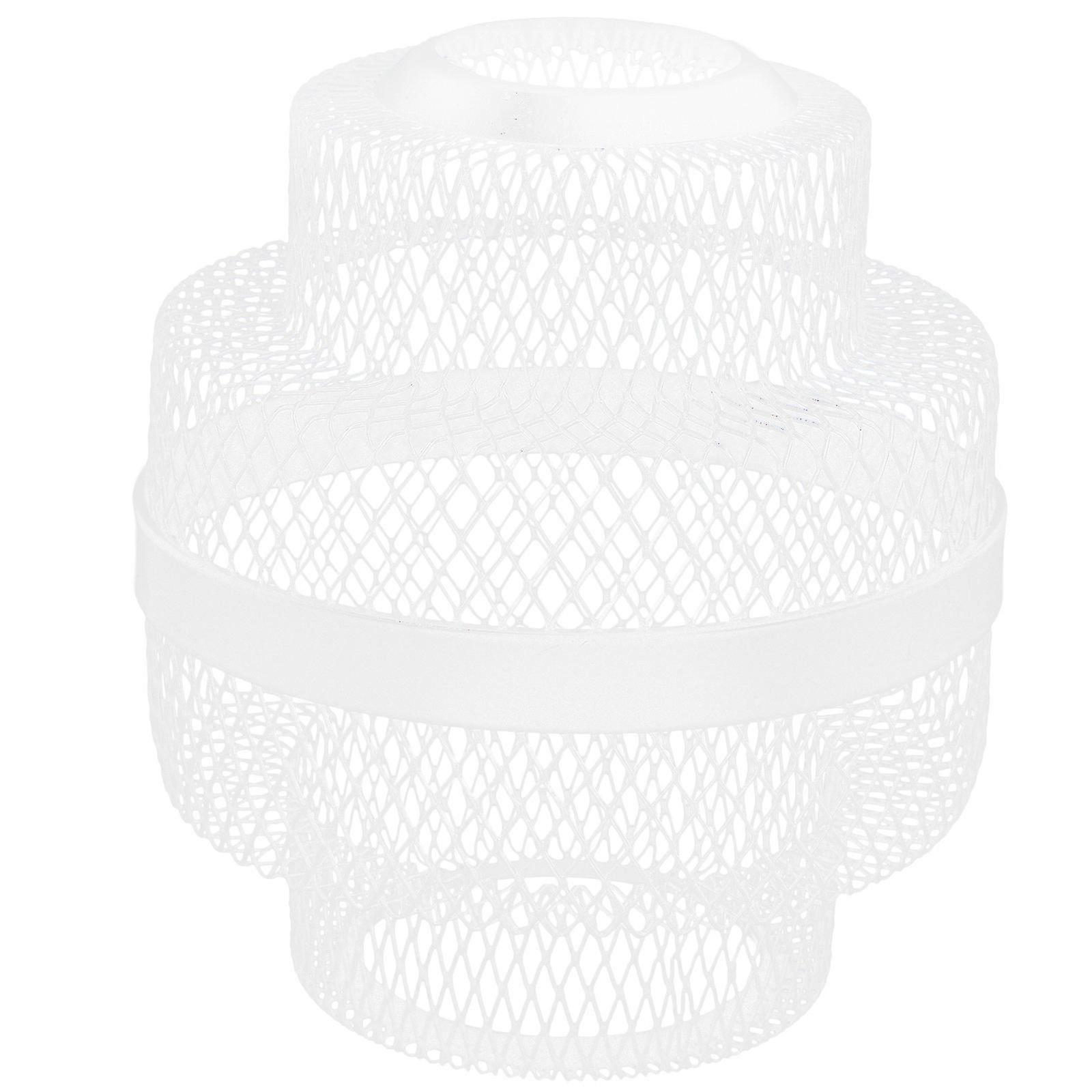 Hollow Out Pendant Lamp Shade For Wall And Ceiling Lamp Lighting 14x12.5cm White Iron 1Pcs