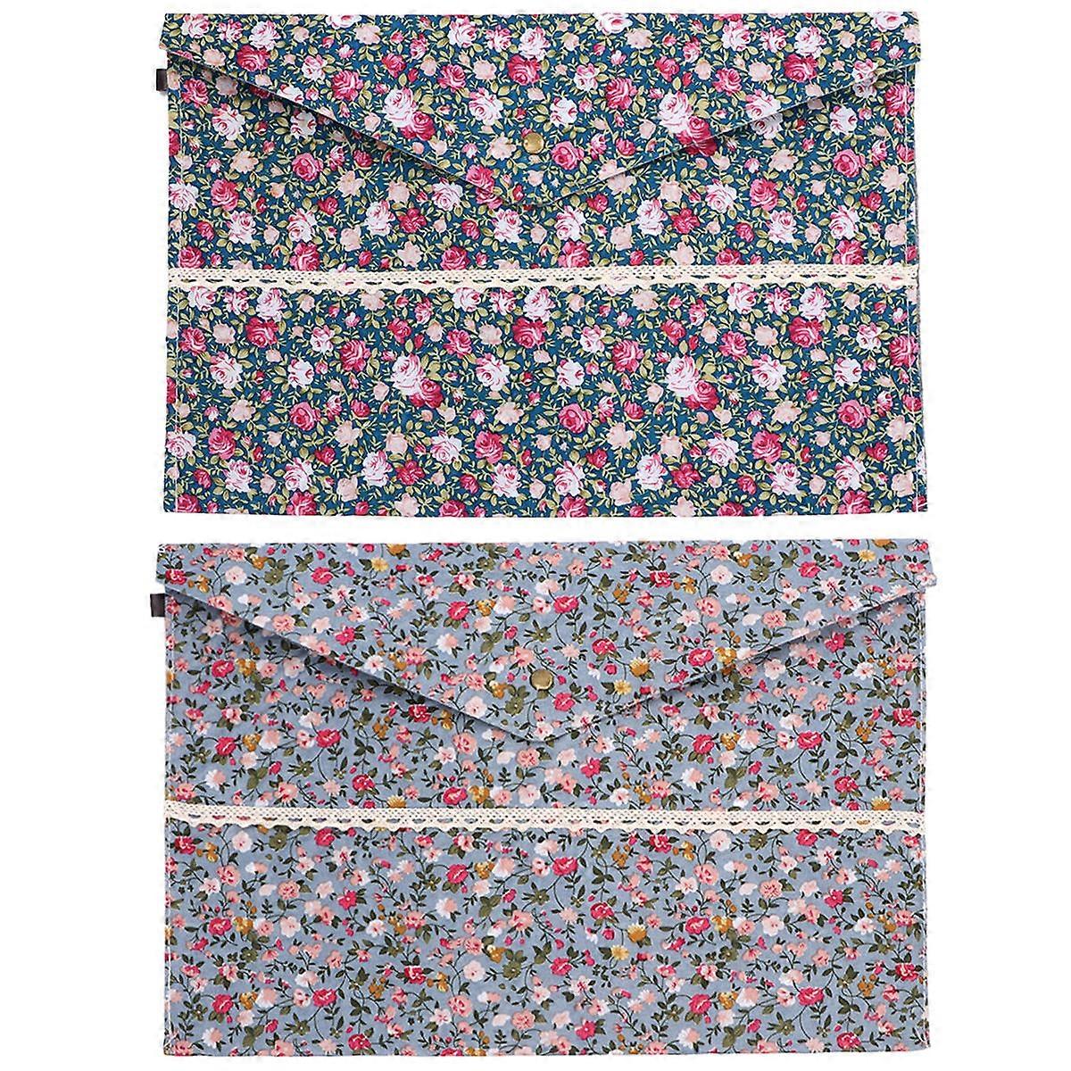 File Folder Pouch Document Organizer for Storage Use 8Pcs Floral Print