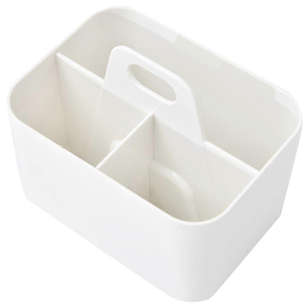 White Bathroom Storage Organizer 3Pcs Portable Handle Basket for Kitchen