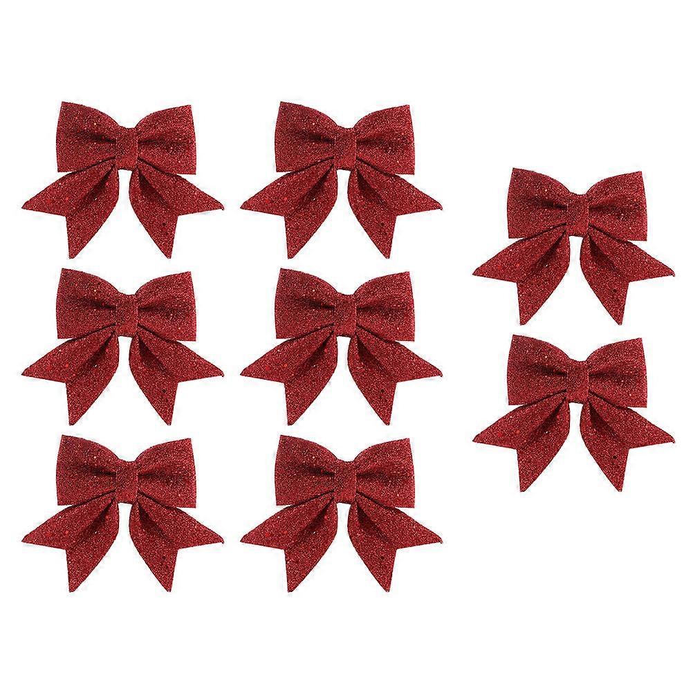 Christmas Bow Ornaments for Festive Decor 24Pcs Red Tree Bows