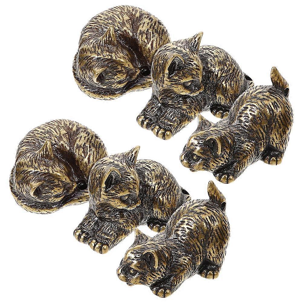 Miniature Cat Statue Brass Cat Figurines for Desktop Use 30Pcs