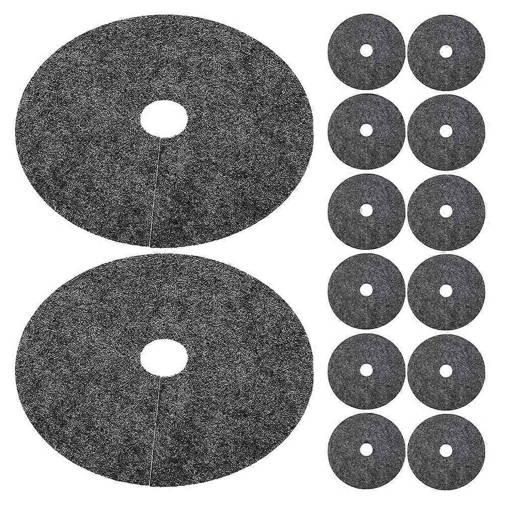 Tree Mulch Ring Nonwoven Weeds Barrier Mat for Garden 40Pcs Grey
