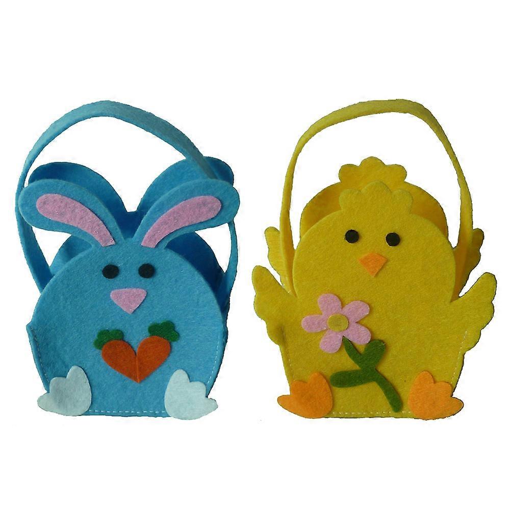 Easter Candy Bag Tote Gift Bag for Easter Bunny and Chick 6Pcs