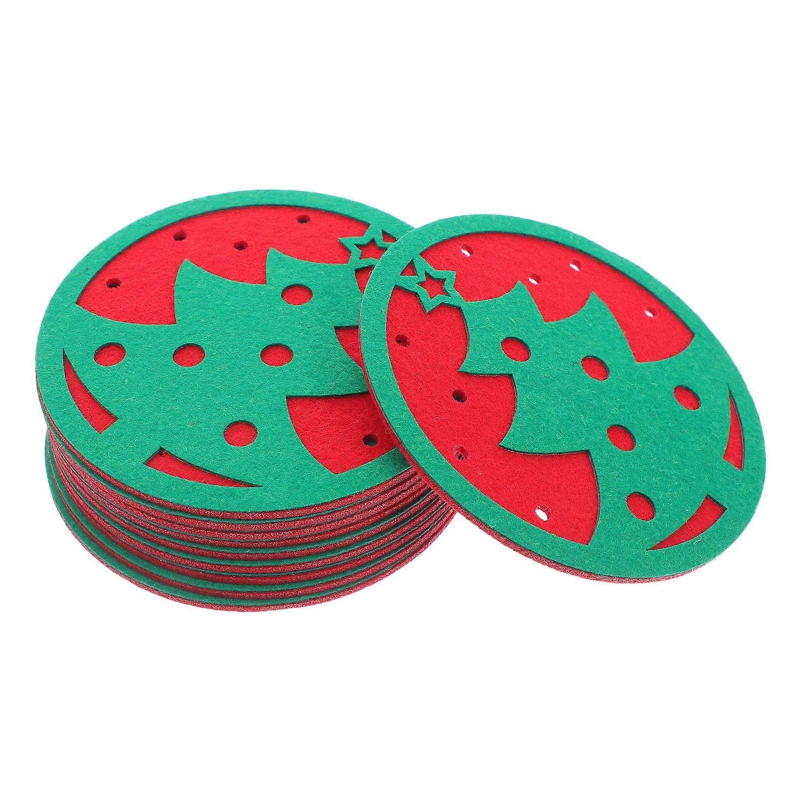 Christmas Tree Felt Coasters for Heat Insulation 40Pcs Coaster Set