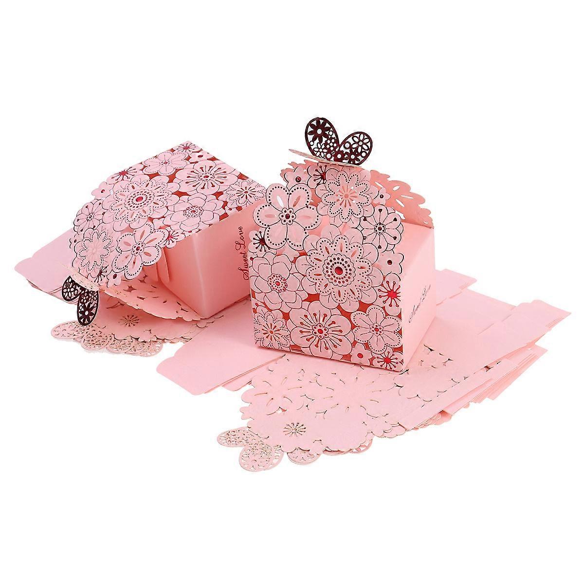 Beautiful Hollow Out Craft Paper Candy Boxes 40 Pcs Ideal For Storing Sweets For Celebrations Large Pink