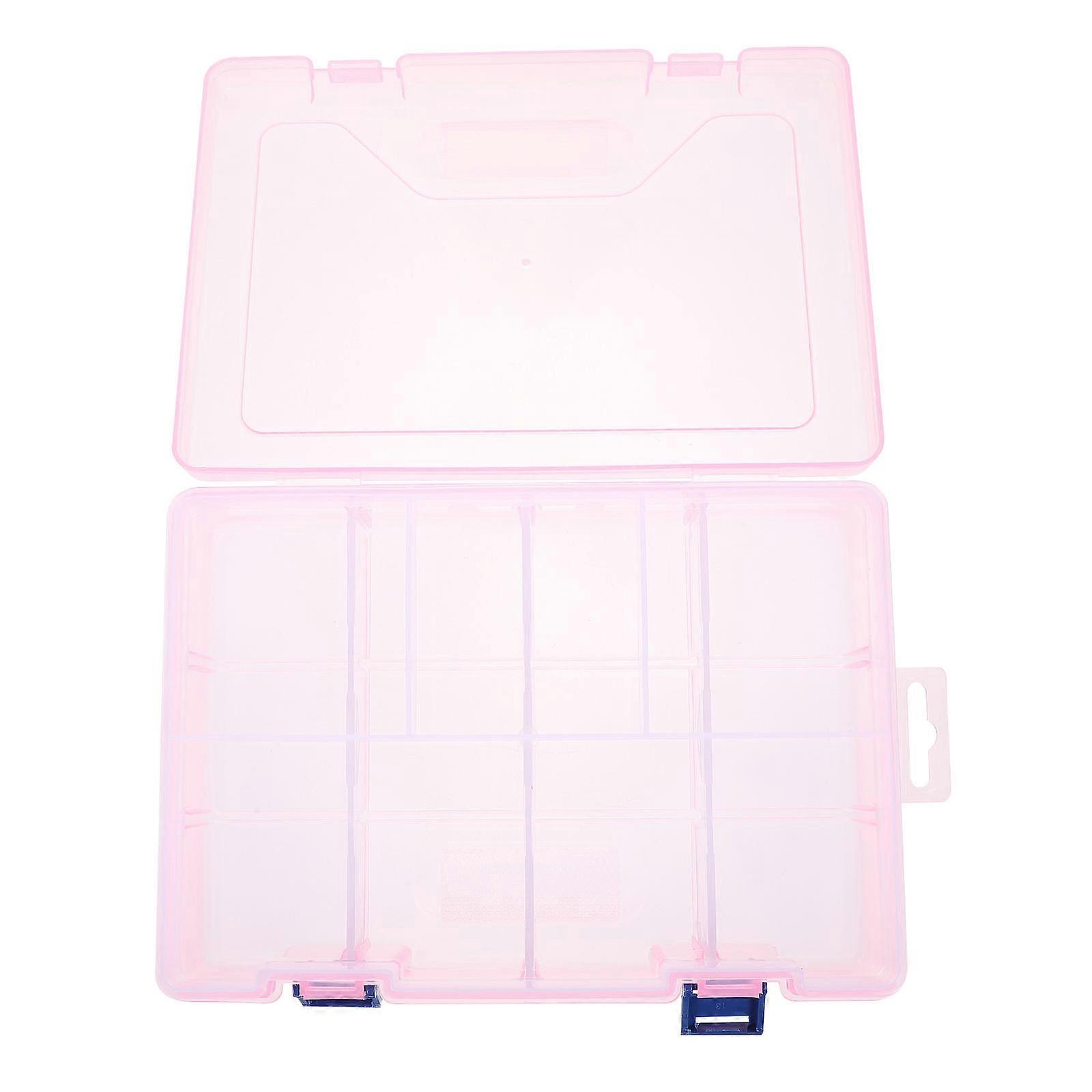Rectangular Adjustable Storage Organizer For Home And Travel Use 23X16cm Pink 1Set