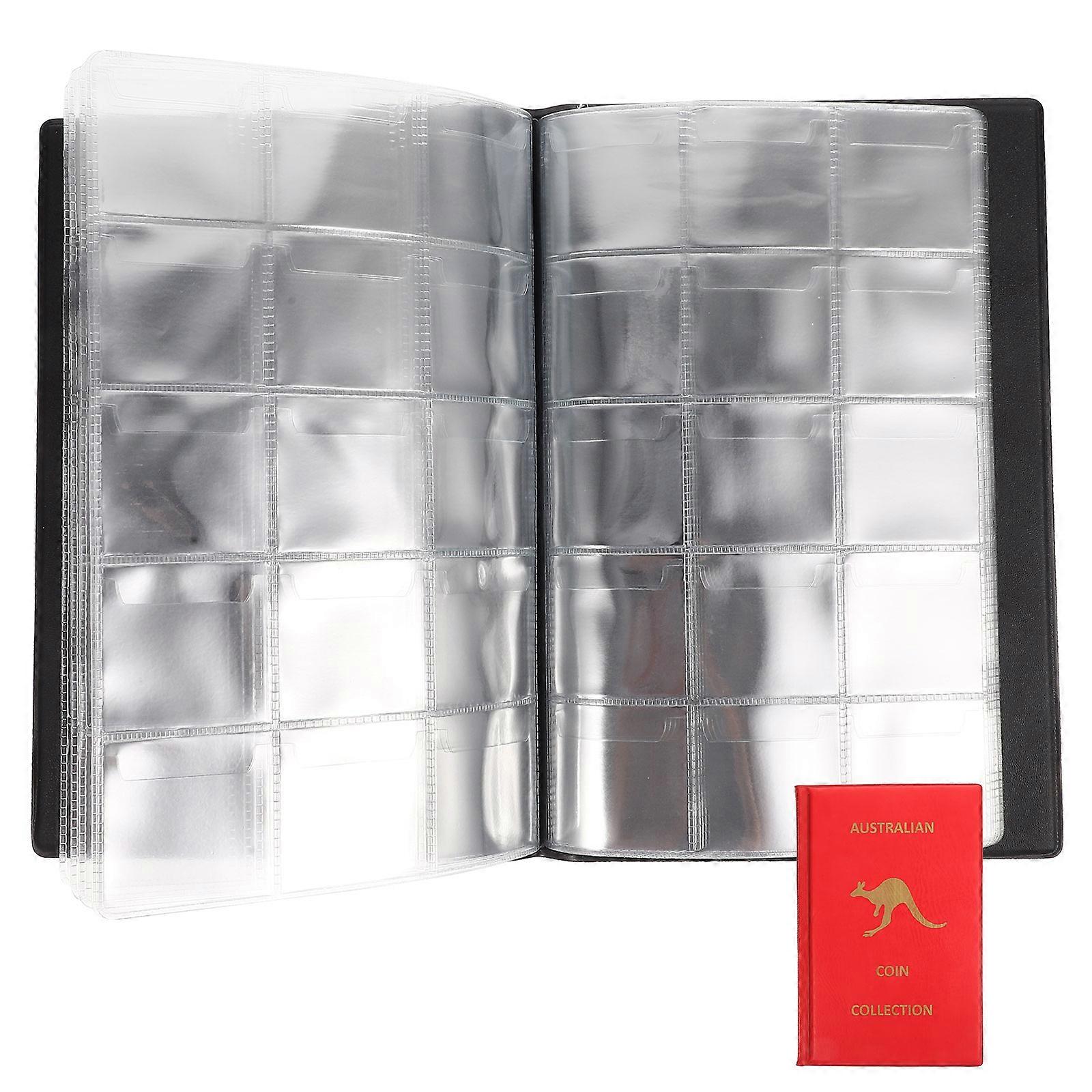 Decorative Coin Collection Book Red for Coin Storage 4Pcs Set
