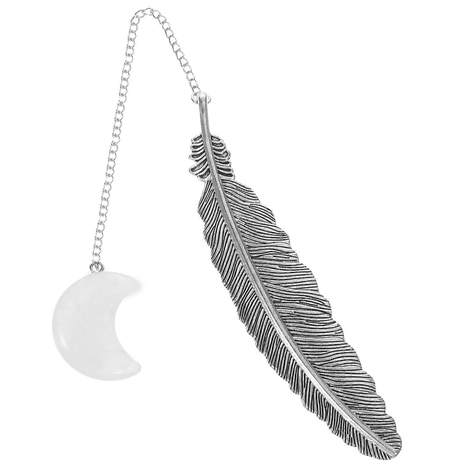 Decorative Bookmark Crystal Pendant for Reading 2Pcs Plume Shape Bookmarks