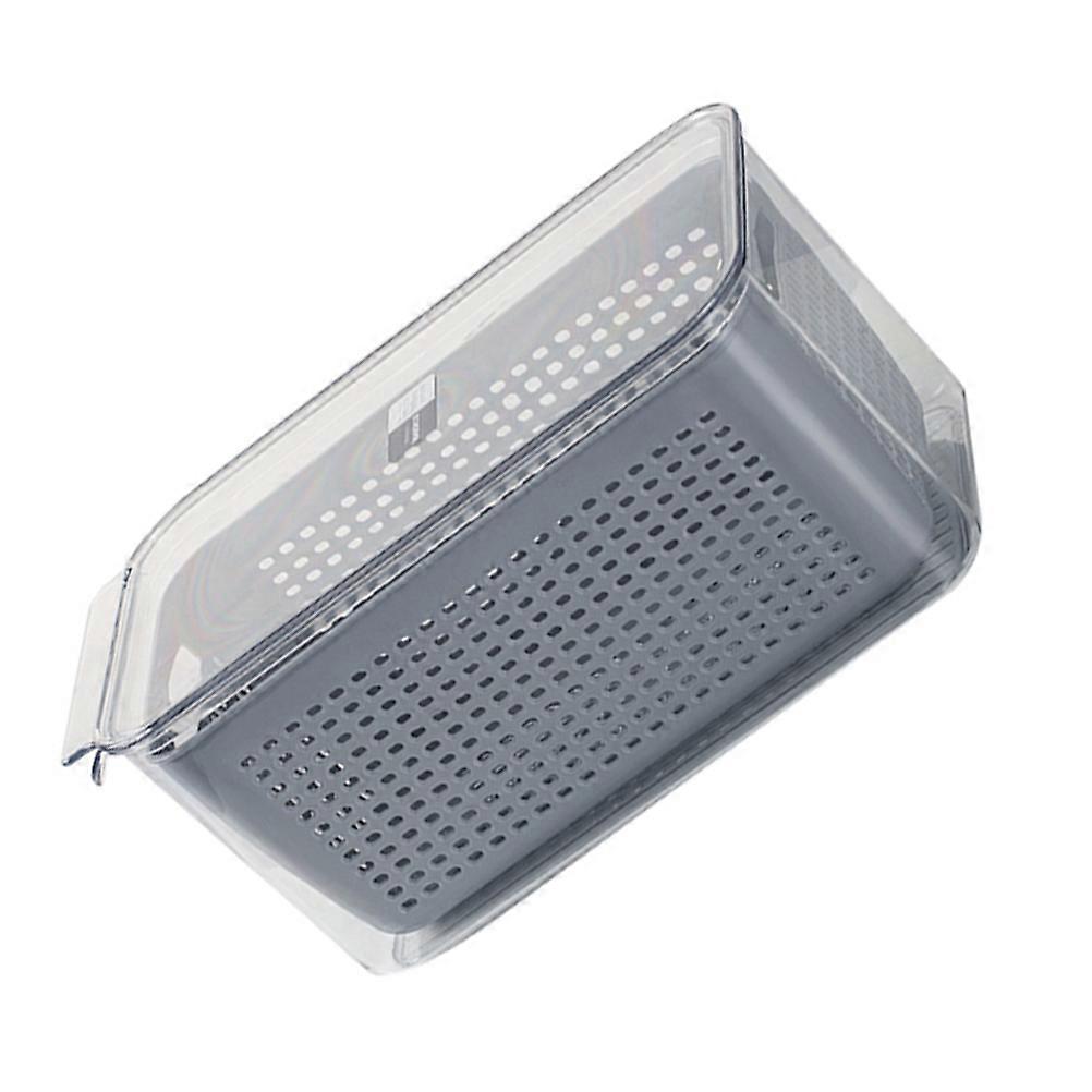 Refrigerator Storage Box 1PC Household Design Dark Grey Fruits Vegetables Container Dust-proof