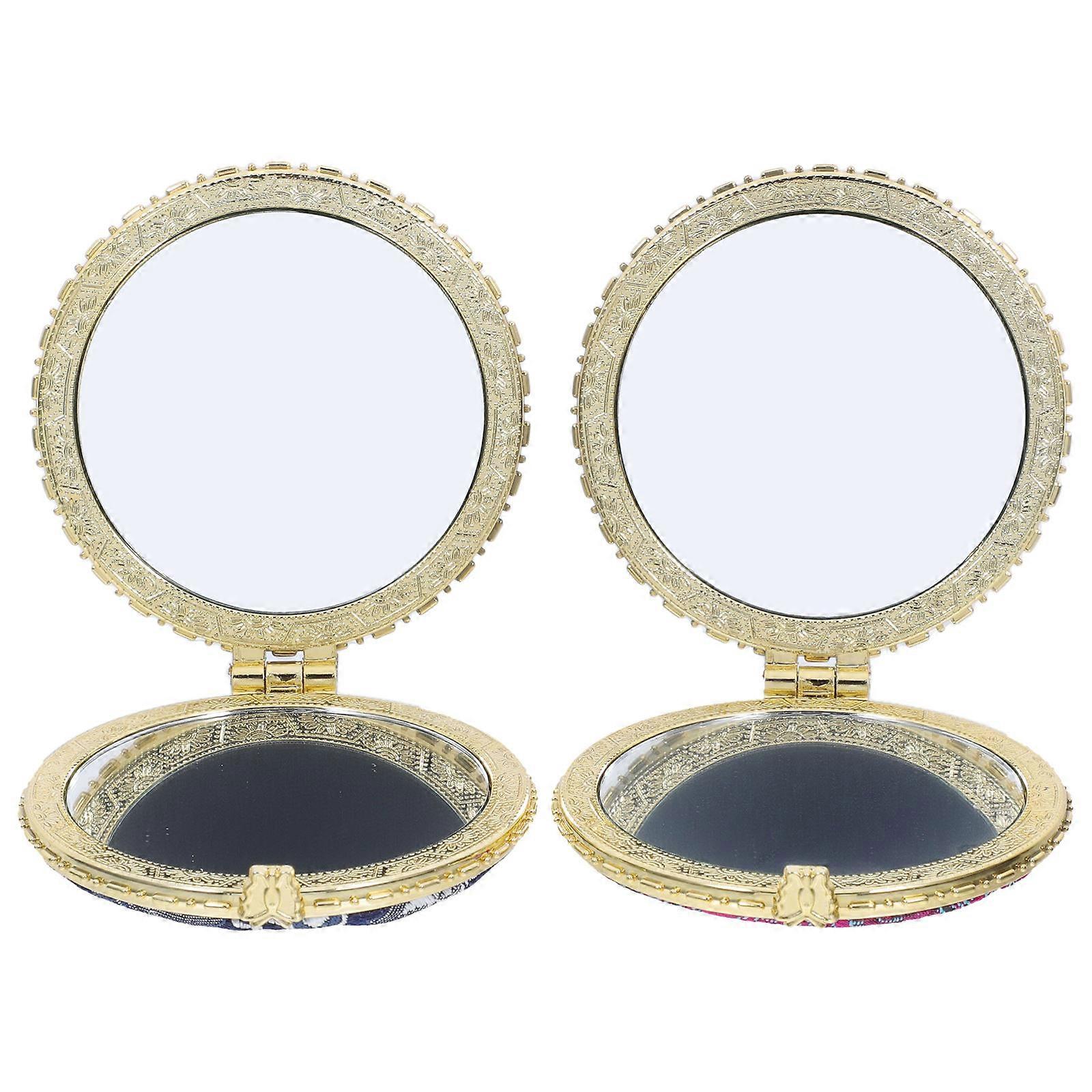 Portable Makeup Mirror 6 Pcs Round Compact Mirror For Women Home Use Lightweight Elegant Style