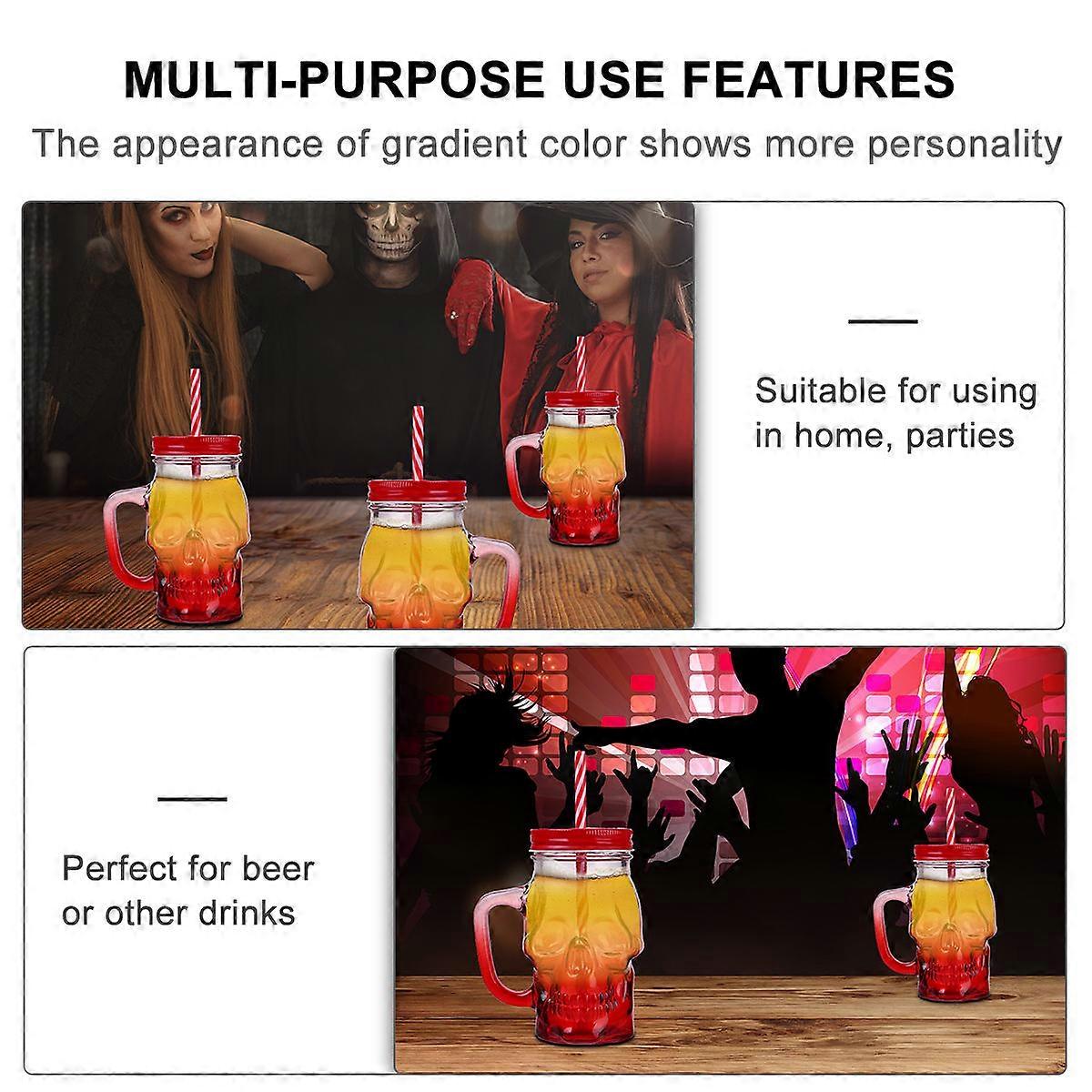 Gradient Red Halloween Drinking Cup Parties Bars 2Pcs