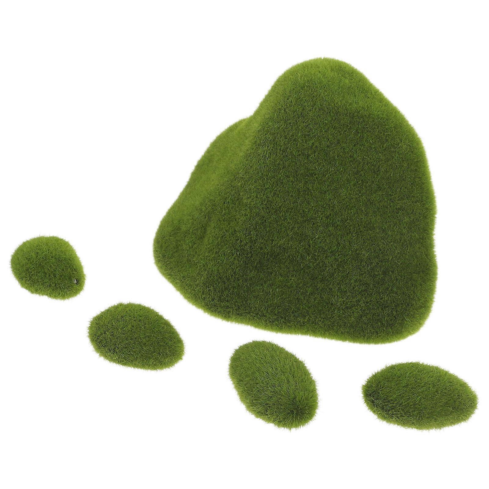 5Pcs Simulation Moss Stones Realistic Moss Rock Miniature Hill For Garden Decor Perfect For Crafting Enthusiasts