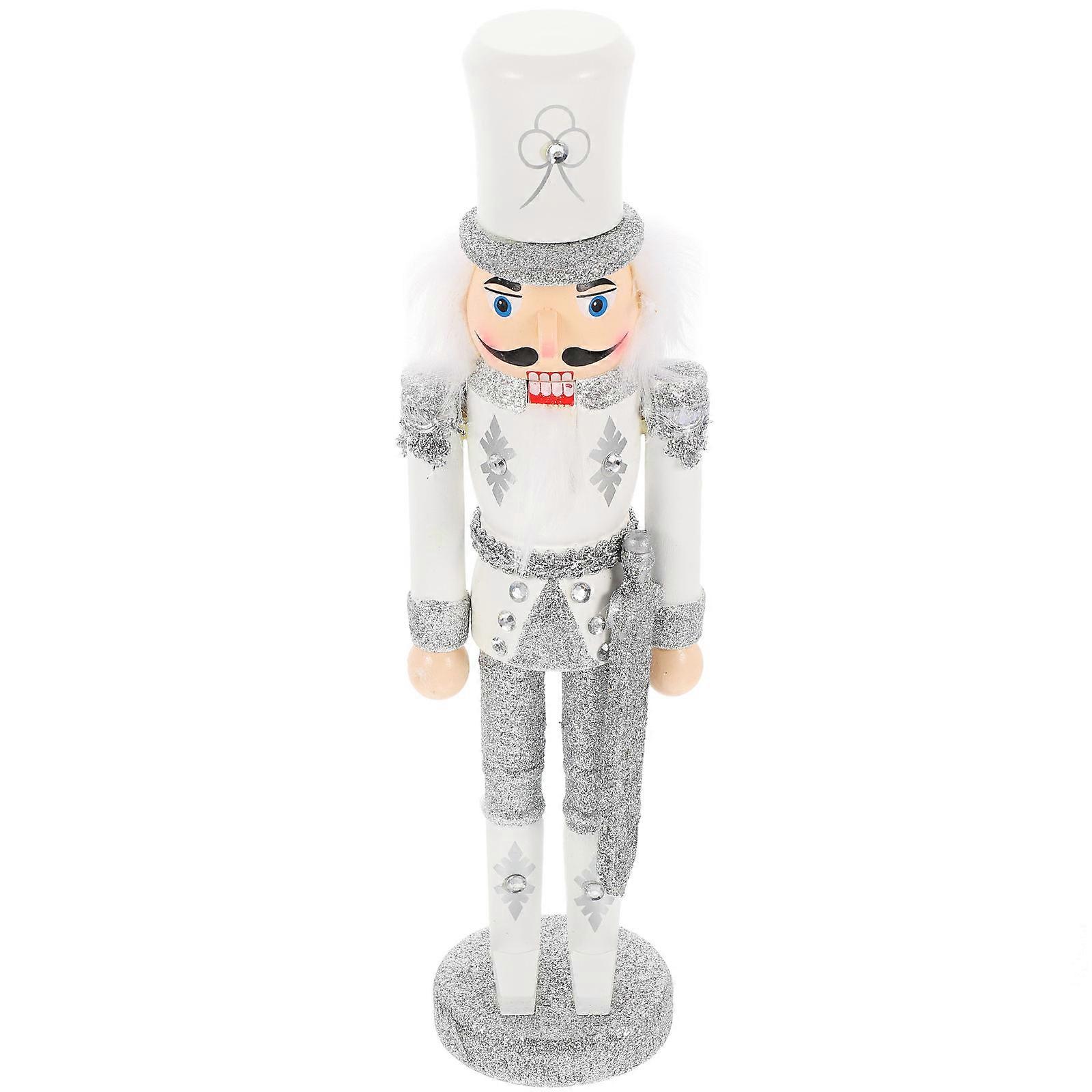 Nutcracker Soldier Decor Christmas Nutcracker for Decoration 3Pcs Silver