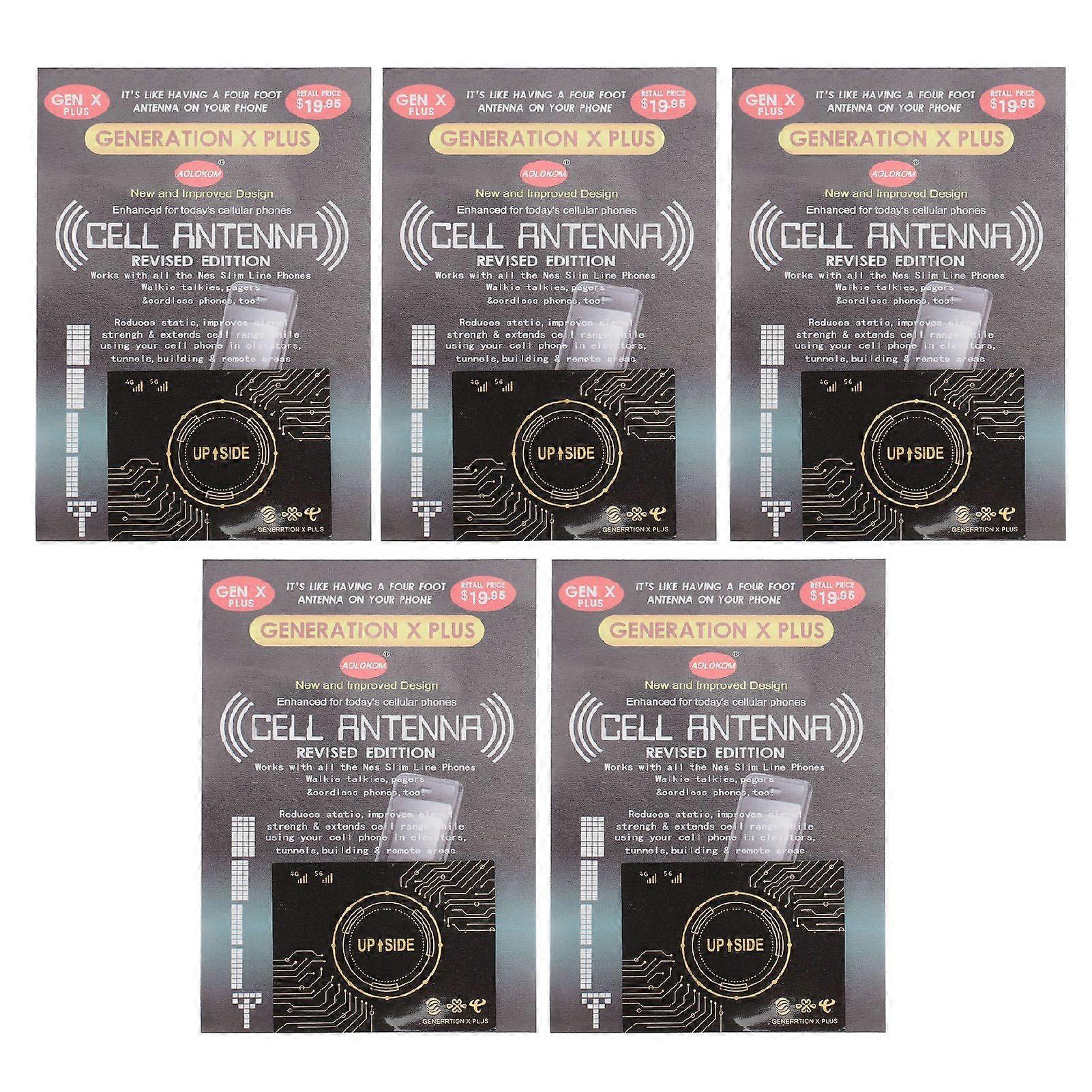 5pcs Mobile Phone Signal Enhancement Stickers Signal Antenna Booster Stickers For Elevators Mountaineering Tunnels Black Gold