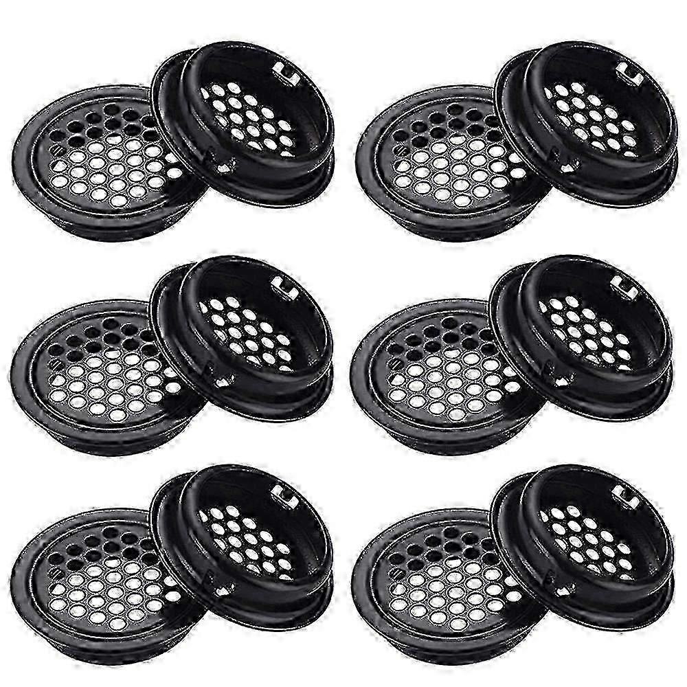 لشبكة تهوية مستديرة سوداء مقاس 35 مم لخزانة الحمام وتدفق هواء خزانة الملابس ، عبوة من 30 لتحسين جودة الهواء الداخلي