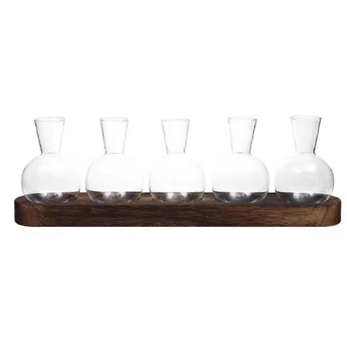 Pflanzenterrarium Glasvase Modern Transparent mit Holztablett