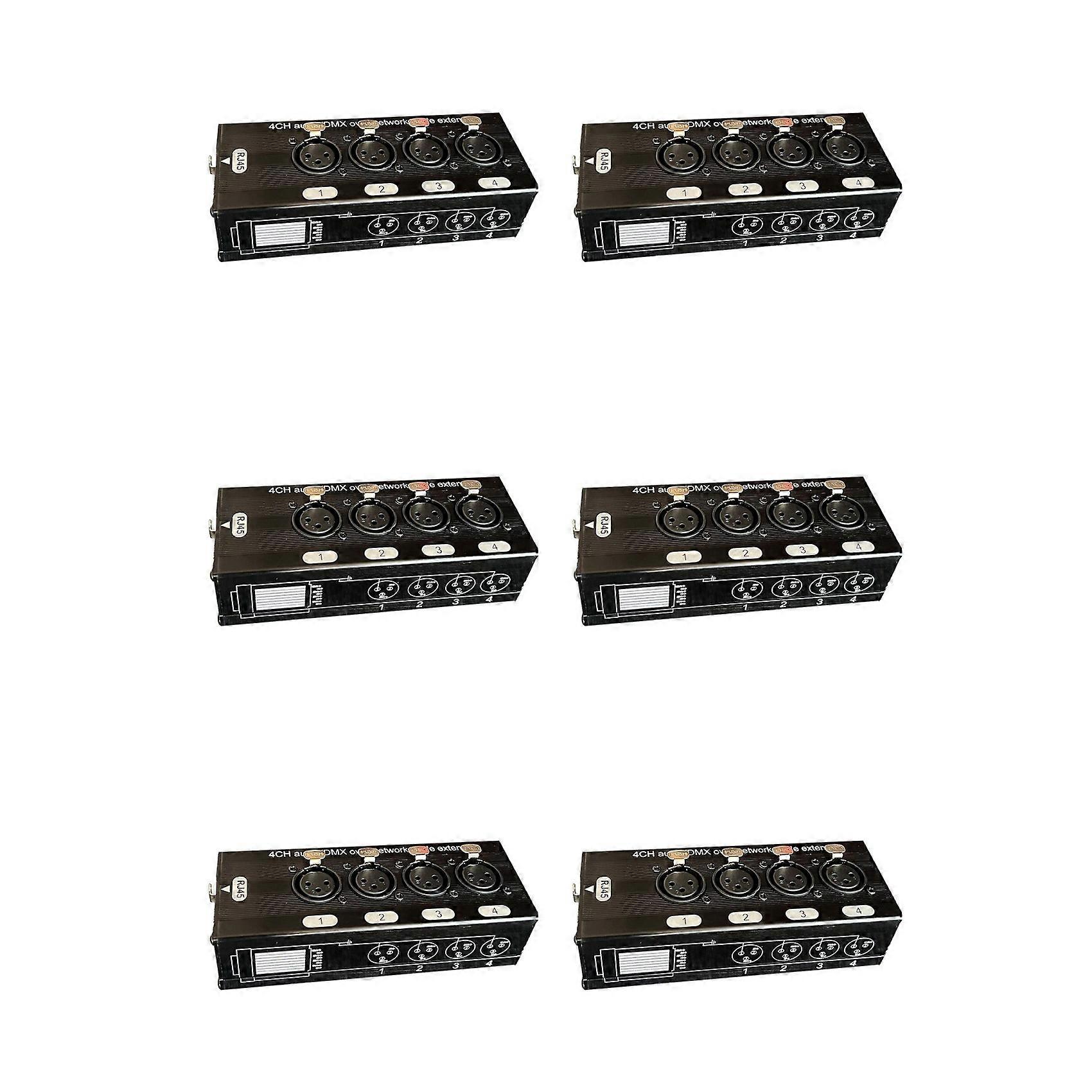 6Pc 4-Channel 3-Pin XLR Audio and DMX over Network Cable Extender, DMX512 Network Signal Extender , Female