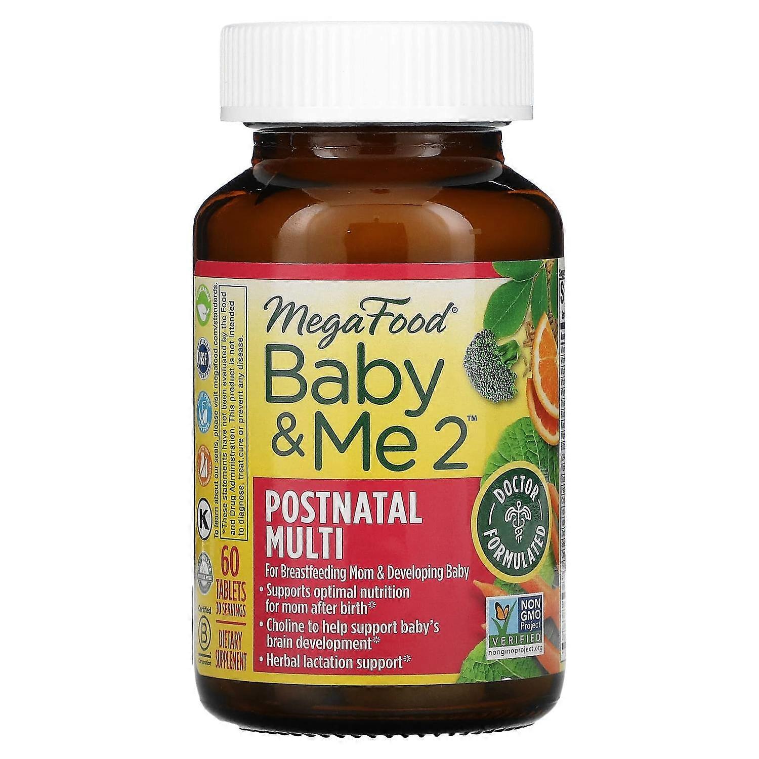 MegaFood, Baby & Me 2, Postnatal Multi, 60 Tablets