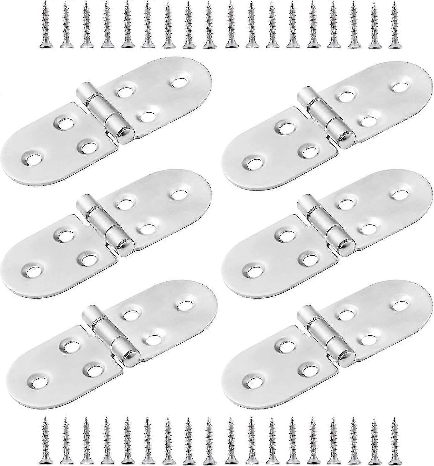 6pcs Folding Table Hinges, Stainless Steel Round Folding Table Hinges