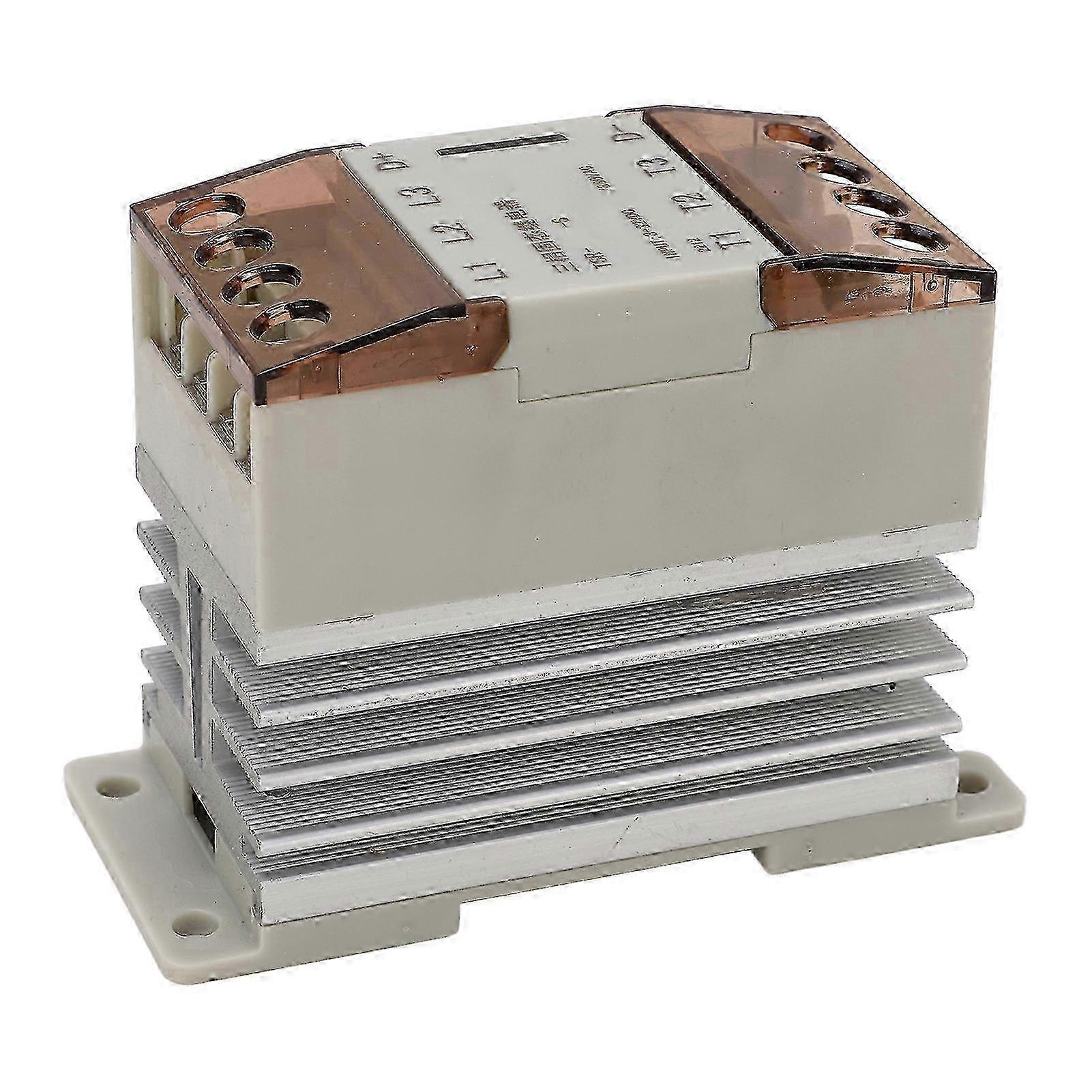 3 Phase Solid State Relay with Radiator 3‑32VDC Control Voltage 24‑380VAC Load Voltage White Shell 10A TSR 10DA S miao7