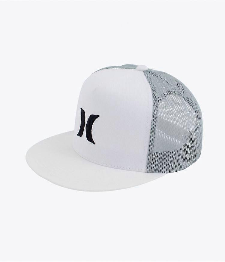 Hurley Icon Trucker Solid Flat Snapback Peak White Cap